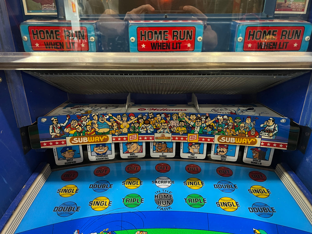 Slugfest 1991 Pitch and Bat Williams Pinball Machine - WORKS 100% - Nice Game DISPENSES BASEBALL CARDS!!! Card Shop Ready!