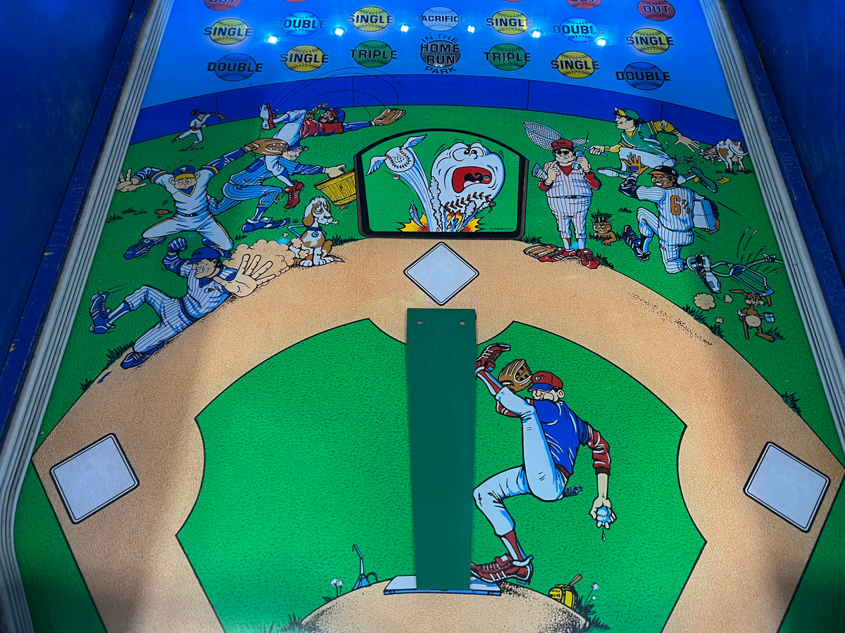 Slugfest 1991 Pitch and Bat Williams Pinball Machine - WORKS 100% - Nice Game DISPENSES BASEBALL CARDS!!! Card Shop Ready!
