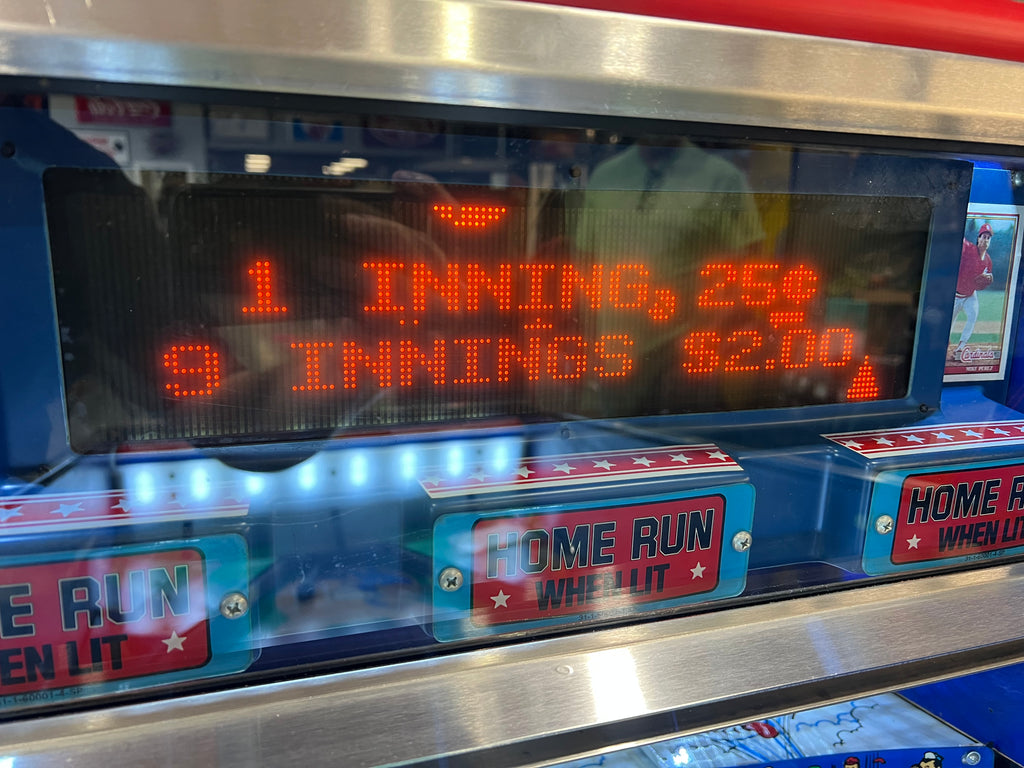 Slugfest 1991 Pitch and Bat Williams Pinball Machine - WORKS 100% - Nice Game DISPENSES BASEBALL CARDS!!! Card Shop Ready!