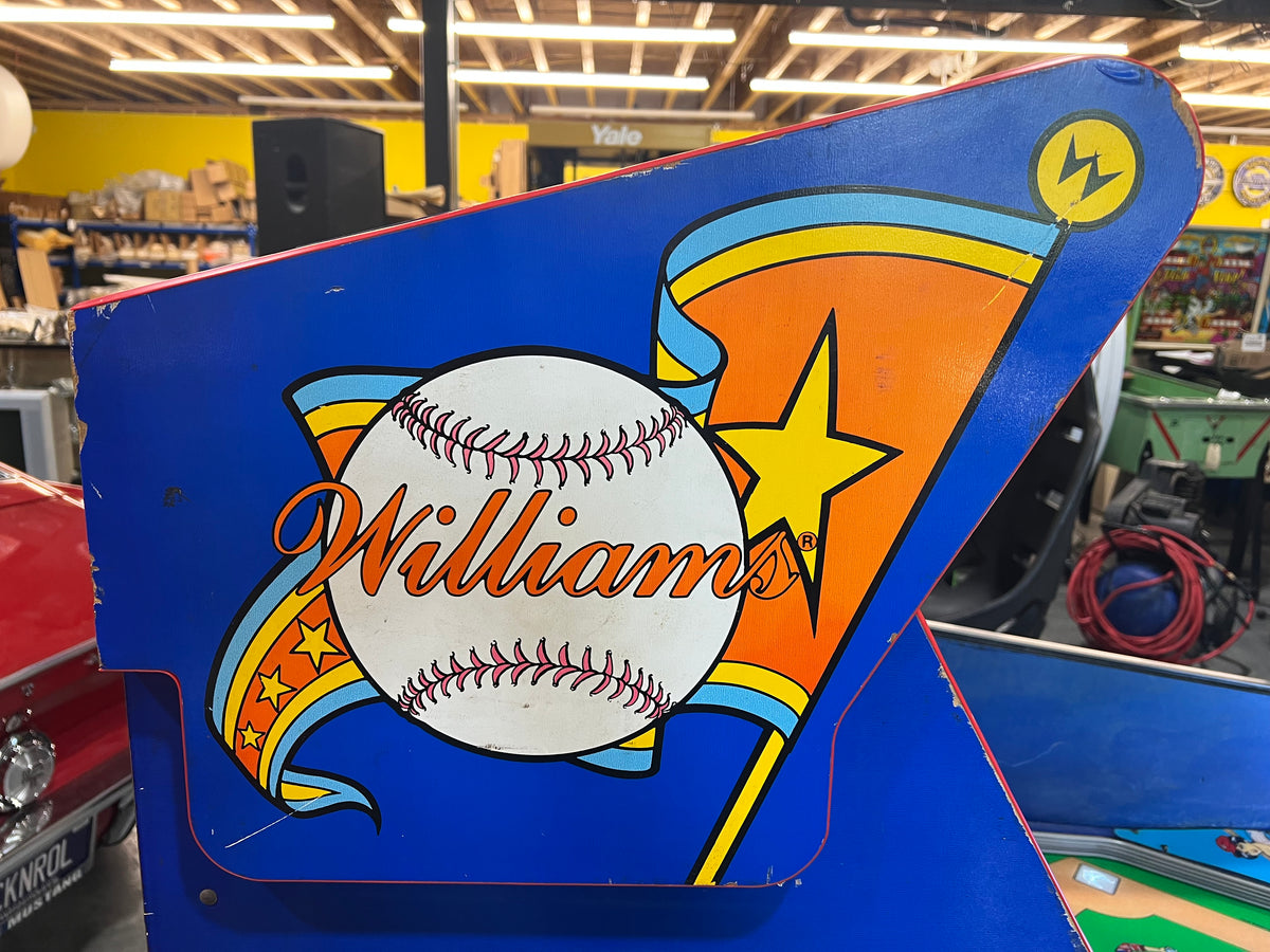 Slugfest 1991 Pitch and Bat Williams Pinball Machine - WORKS 100% - Nice Game DISPENSES BASEBALL CARDS!!! Card Shop Ready!