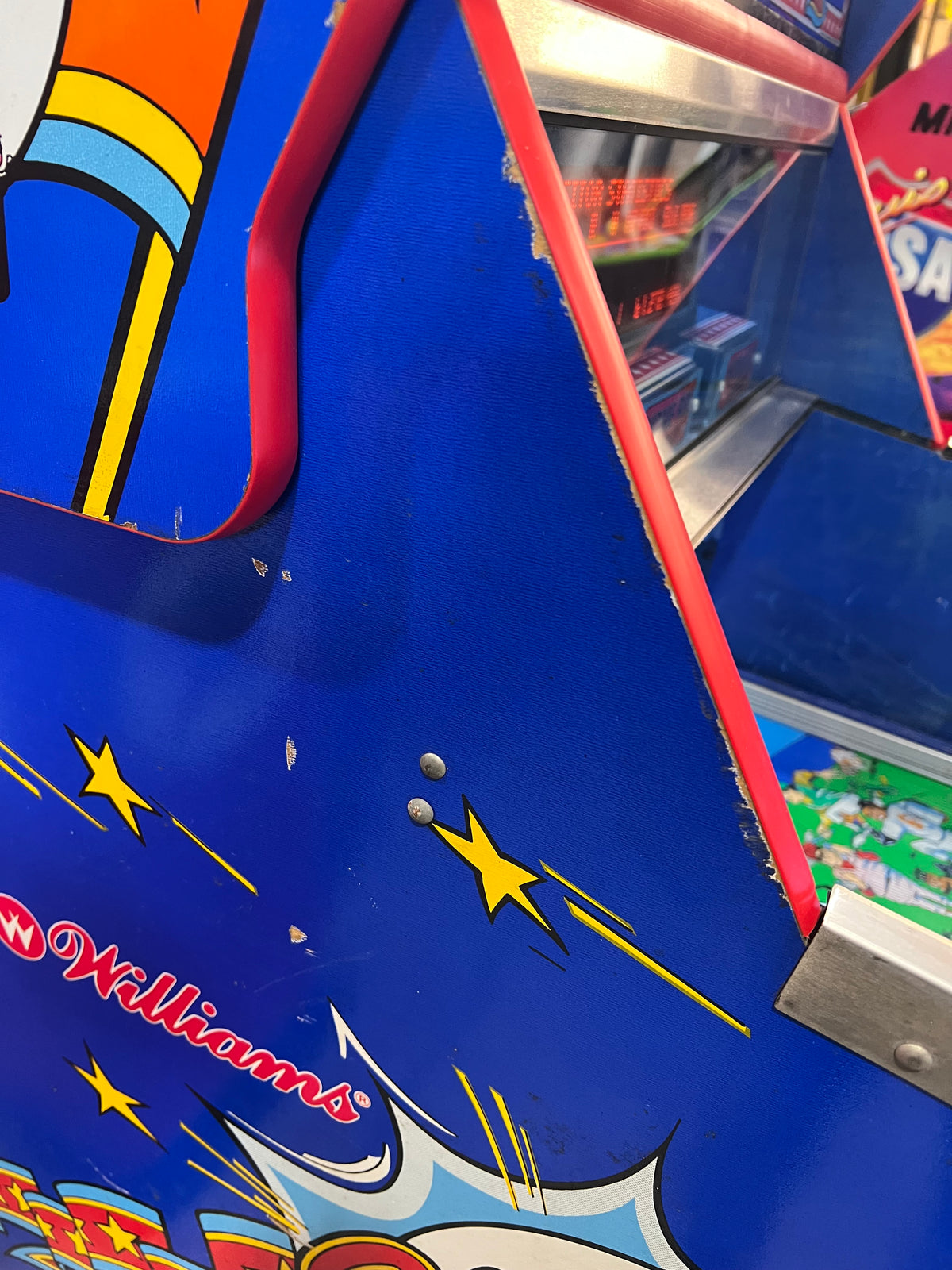 Slugfest 1991 Pitch and Bat Williams Pinball Machine - WORKS 100% - Nice Game DISPENSES BASEBALL CARDS!!! Card Shop Ready!