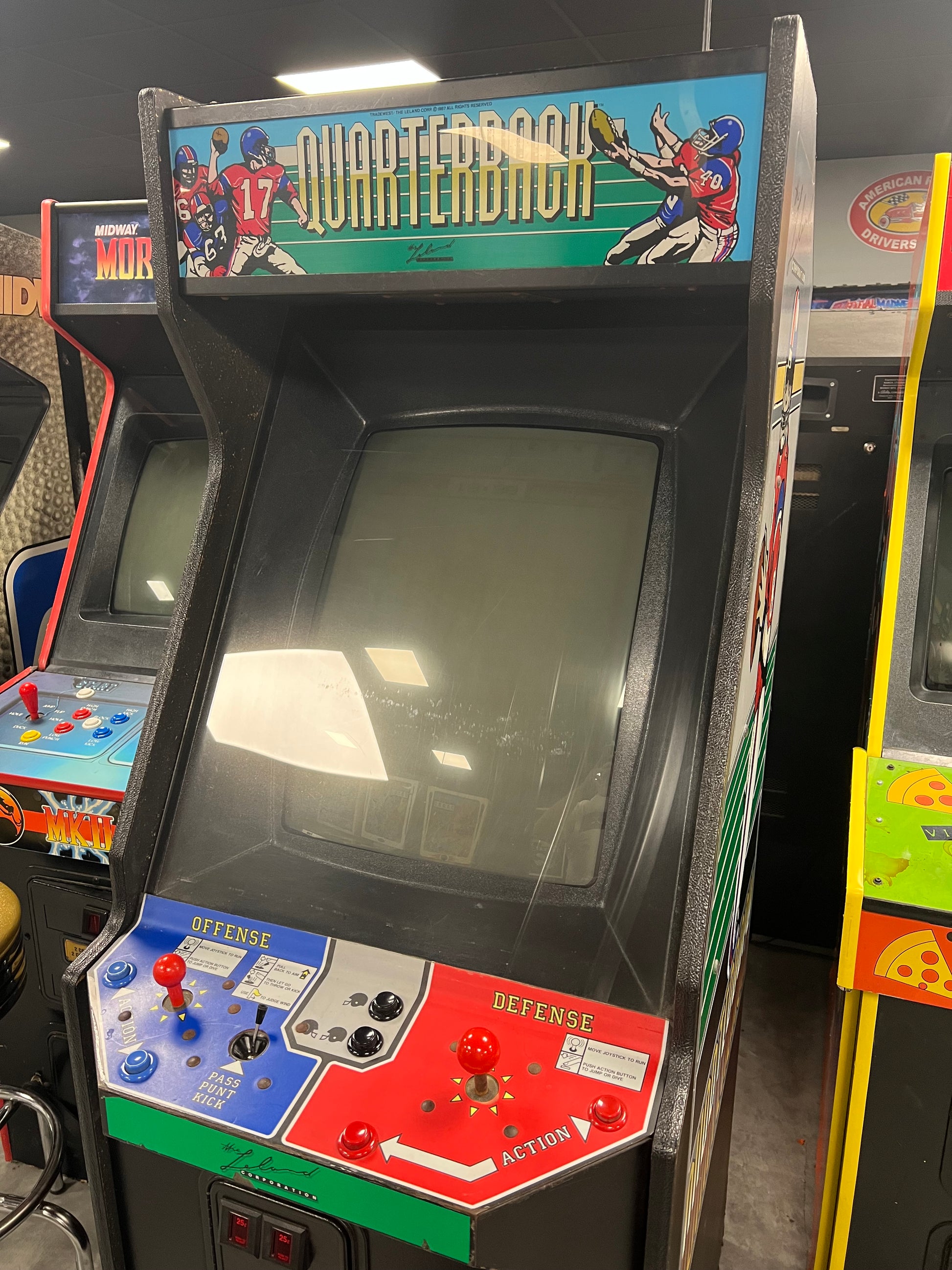 QUARTERBACK - 1987 Two Player Upright by Leland - Rare Game - Works fantastic! - USED