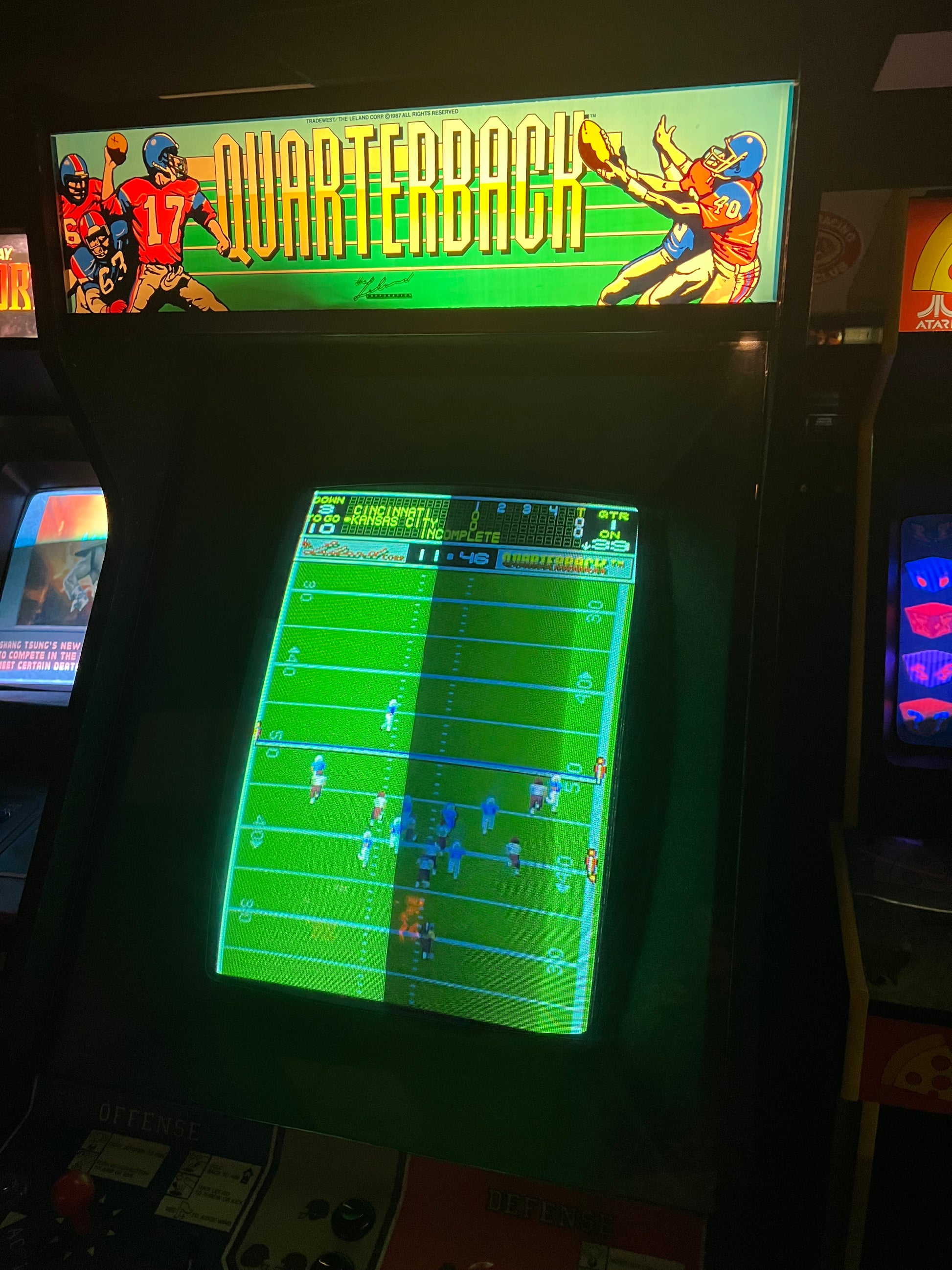 QUARTERBACK - 1987 Two Player Upright by Leland - Rare Game - Works fantastic! - USED