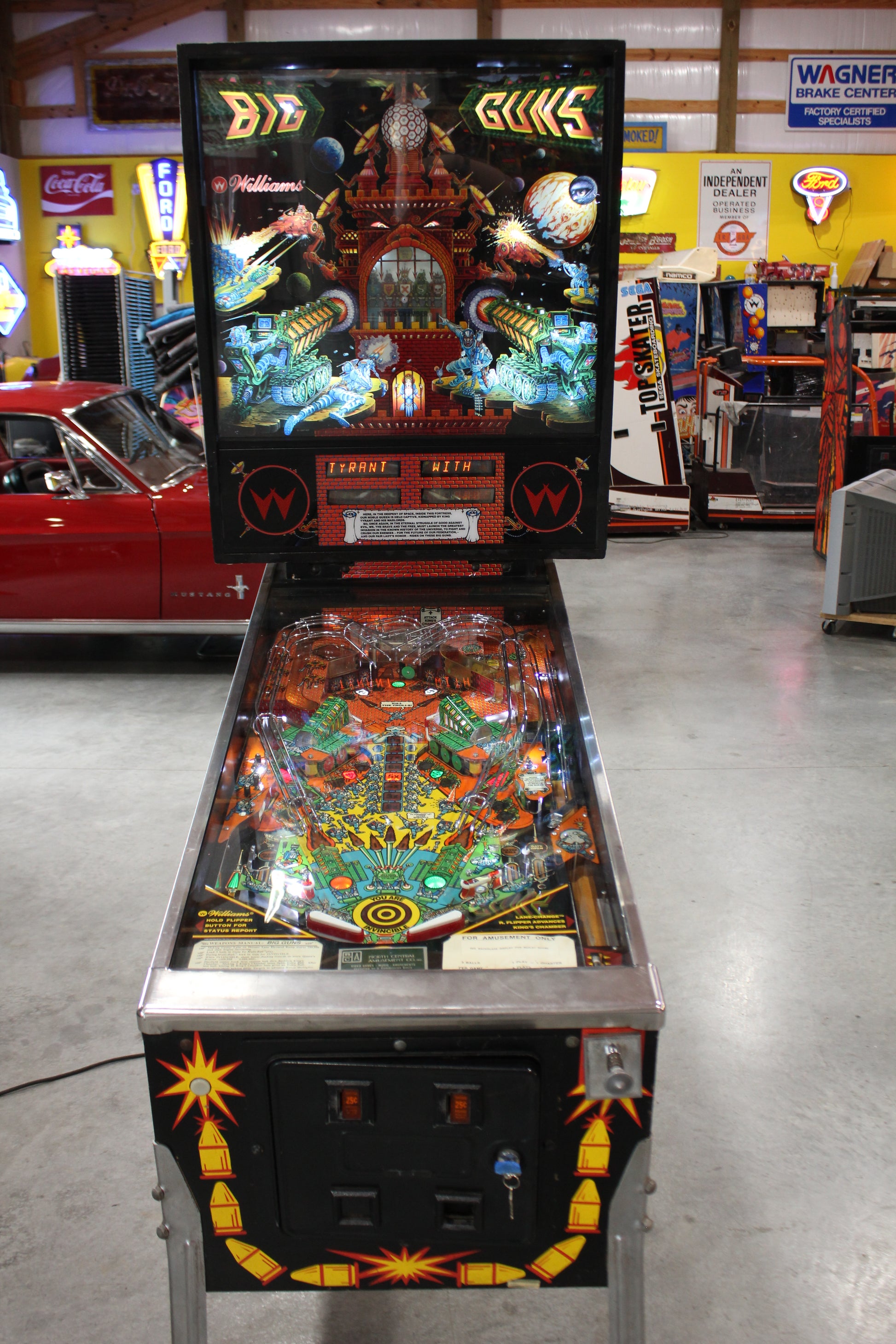 BIG GUNS - 1987 Williams Pinball Machine - WORKS 100% - Really Nice Game - Great Features