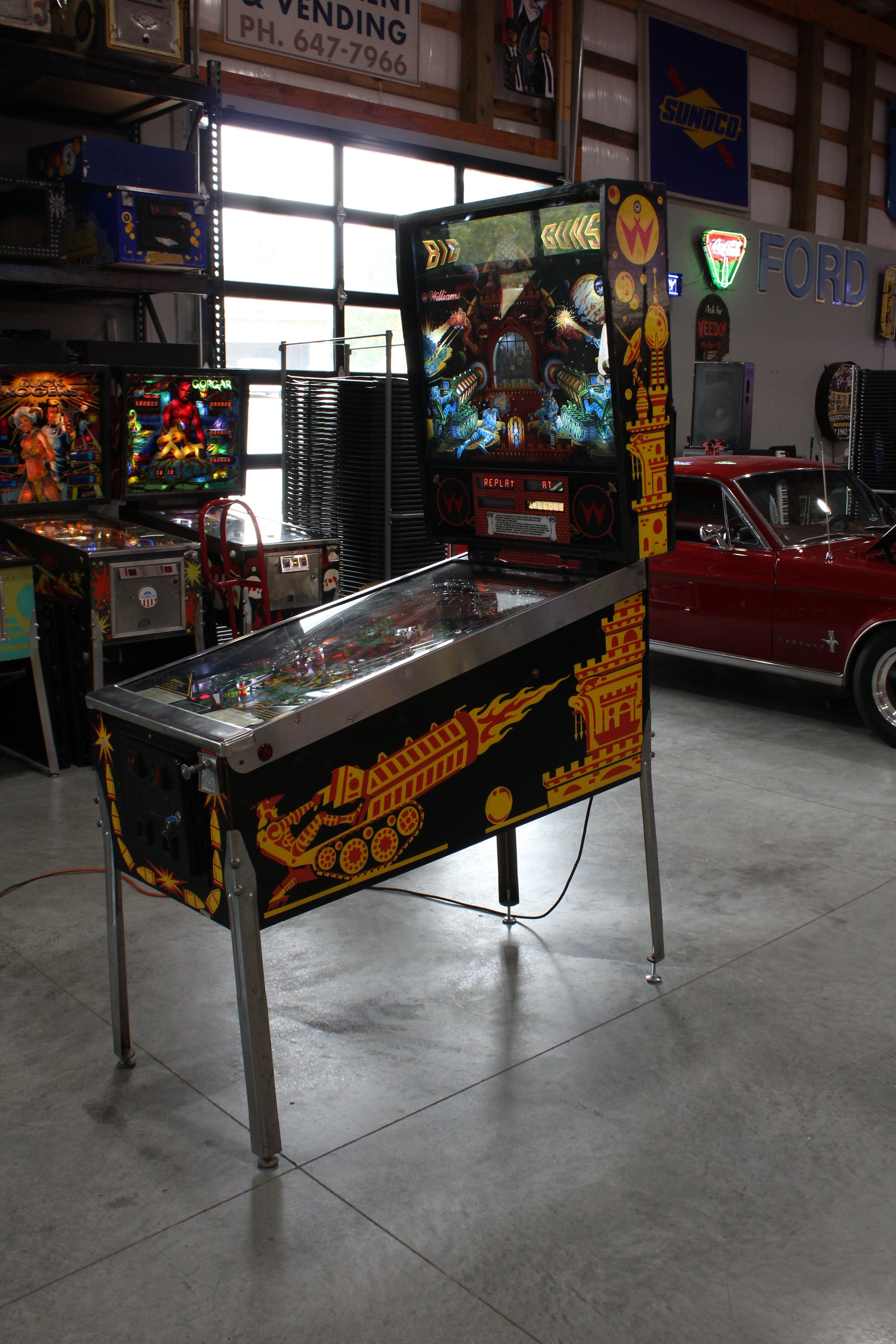 BIG GUNS - 1987 Williams Pinball Machine - WORKS 100% - Really Nice Game - Great Features