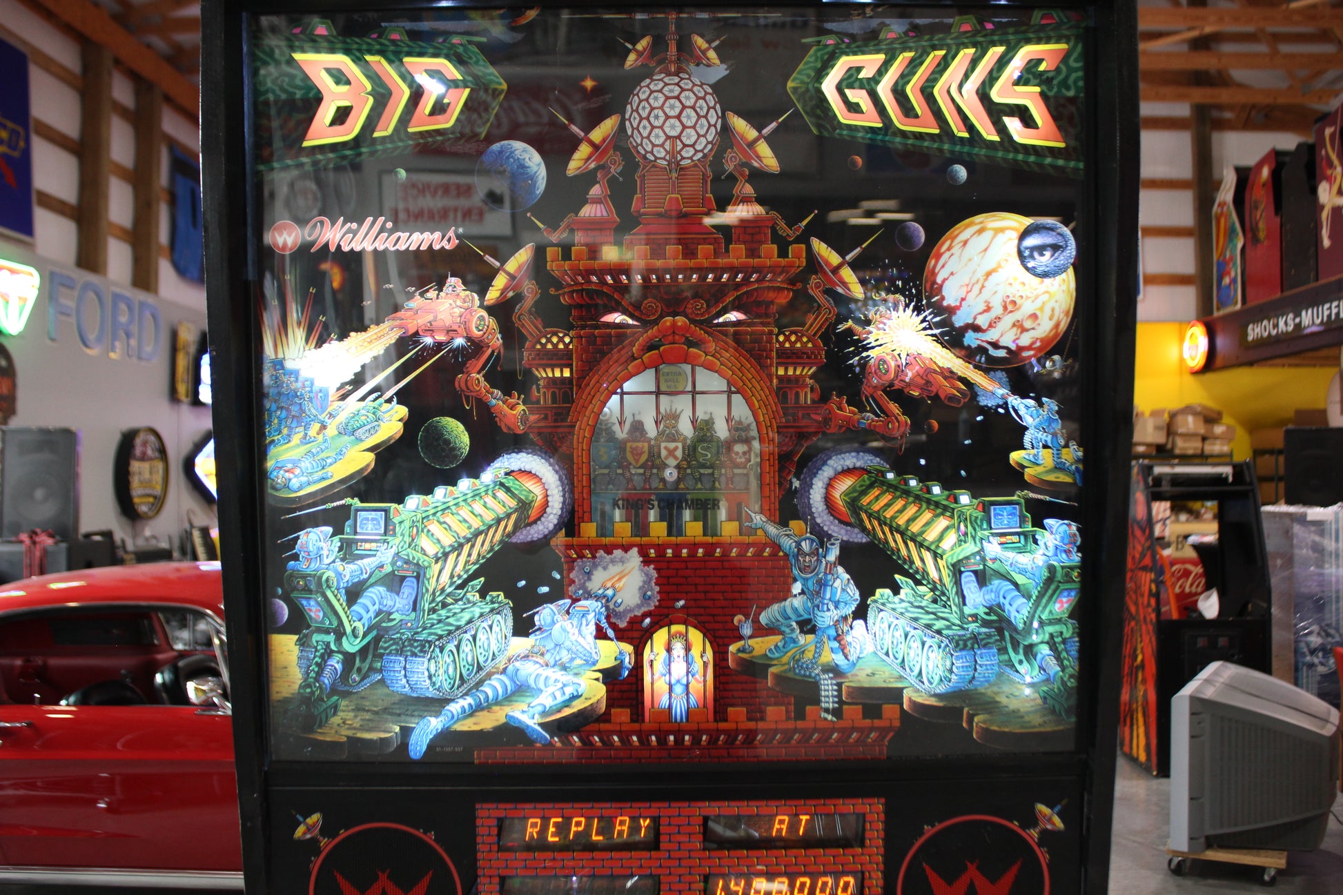 BIG GUNS - 1987 Williams Pinball Machine - WORKS 100% - Really Nice Game - Great Features
