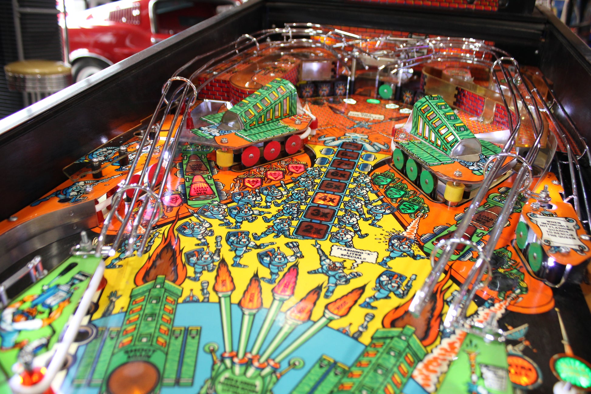 BIG GUNS - 1987 Williams Pinball Machine - WORKS 100% - Really Nice Game - Great Features