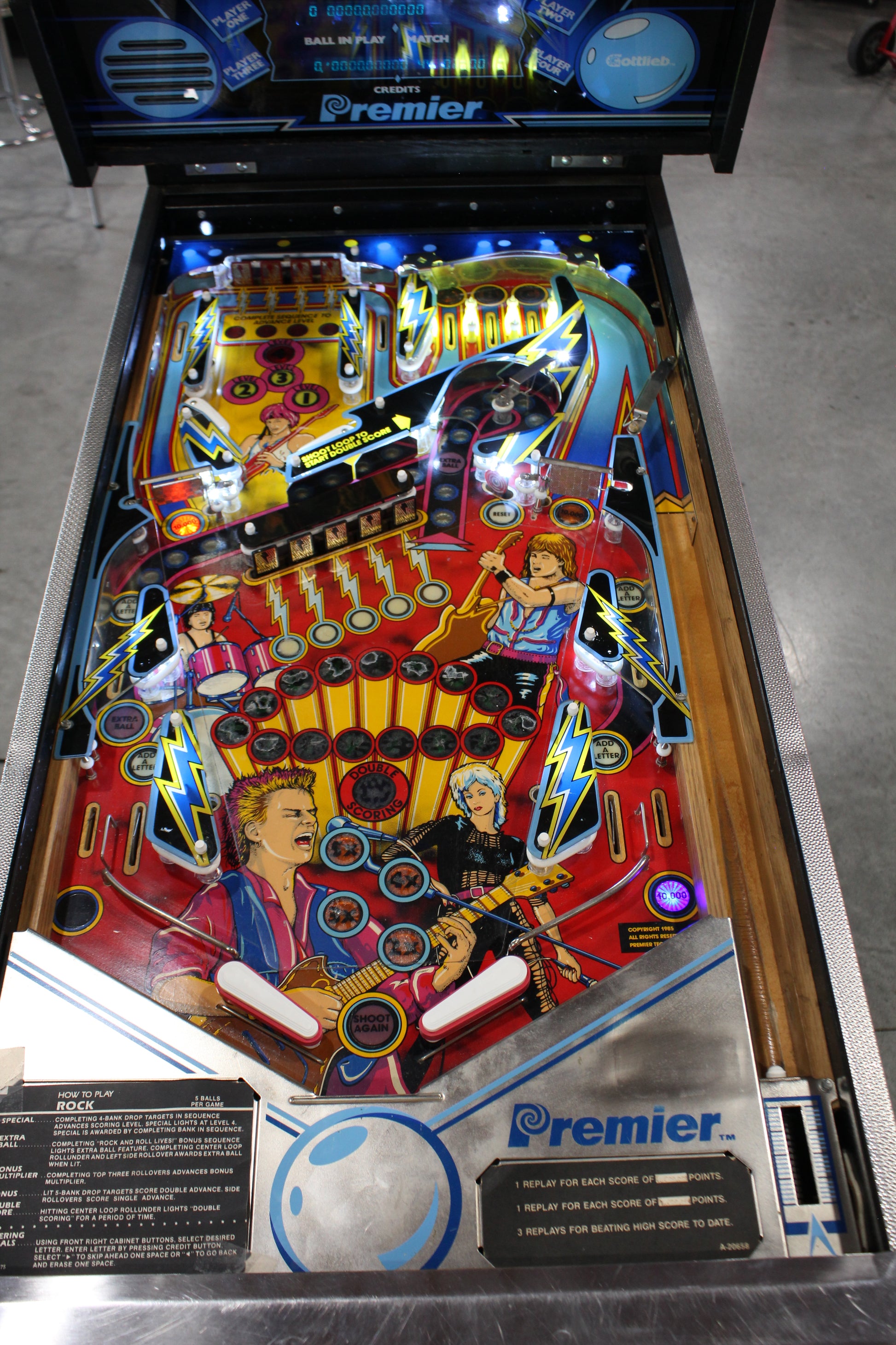 ROCK - 1985 Gottlieb Pinball Machine - WORKS 100% - Nice Game ROCK-N-ROLL Theme