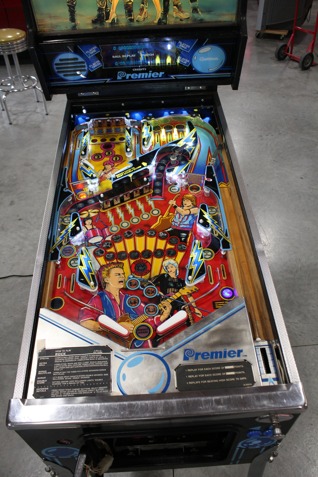 ROCK - 1985 Gottlieb Pinball Machine - WORKS 100% - Nice Game ROCK-N-ROLL Theme