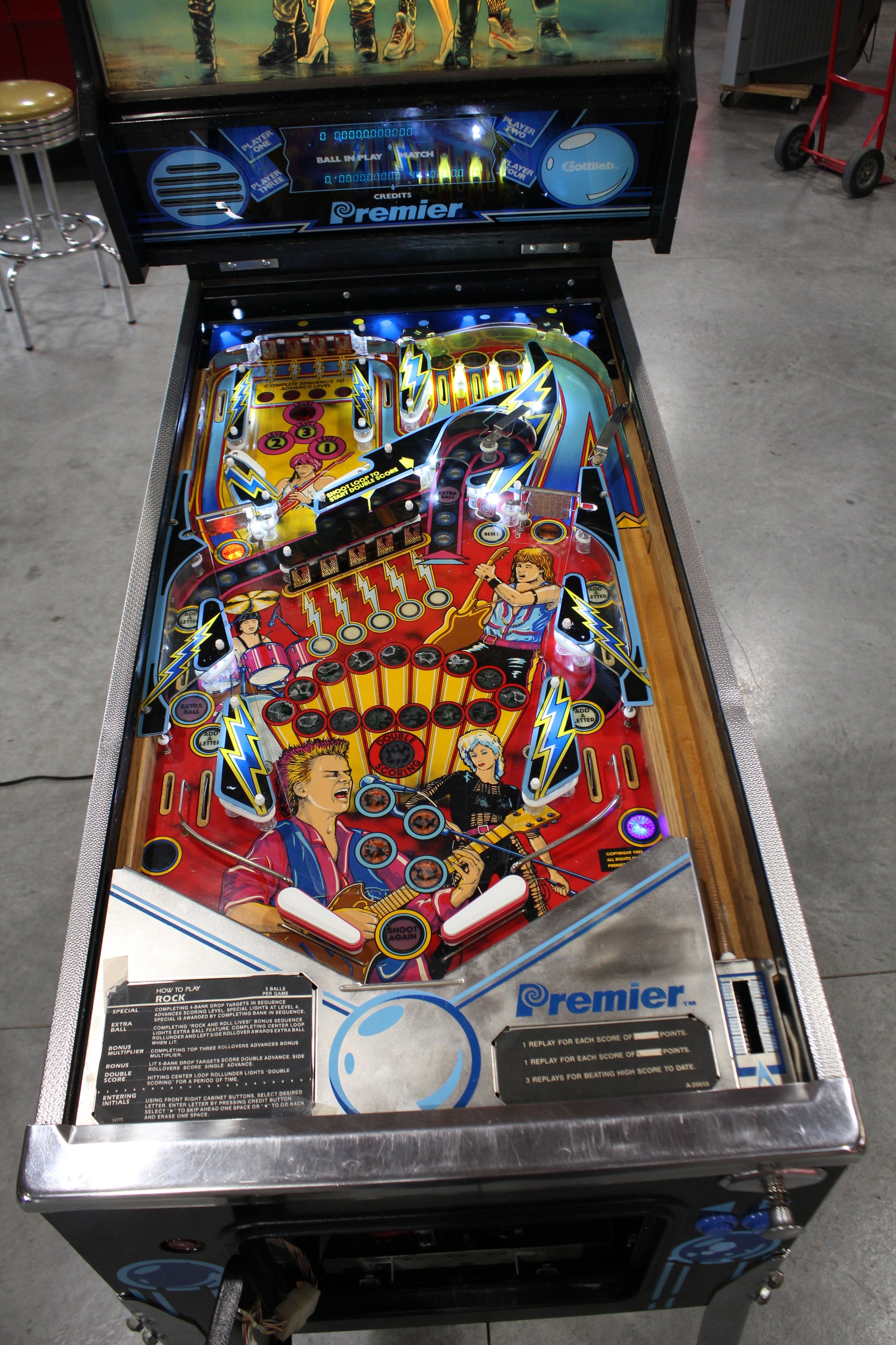 ROCK - 1985 Gottlieb Pinball Machine - WORKS 100% - Nice Game ROCK-N-ROLL Theme