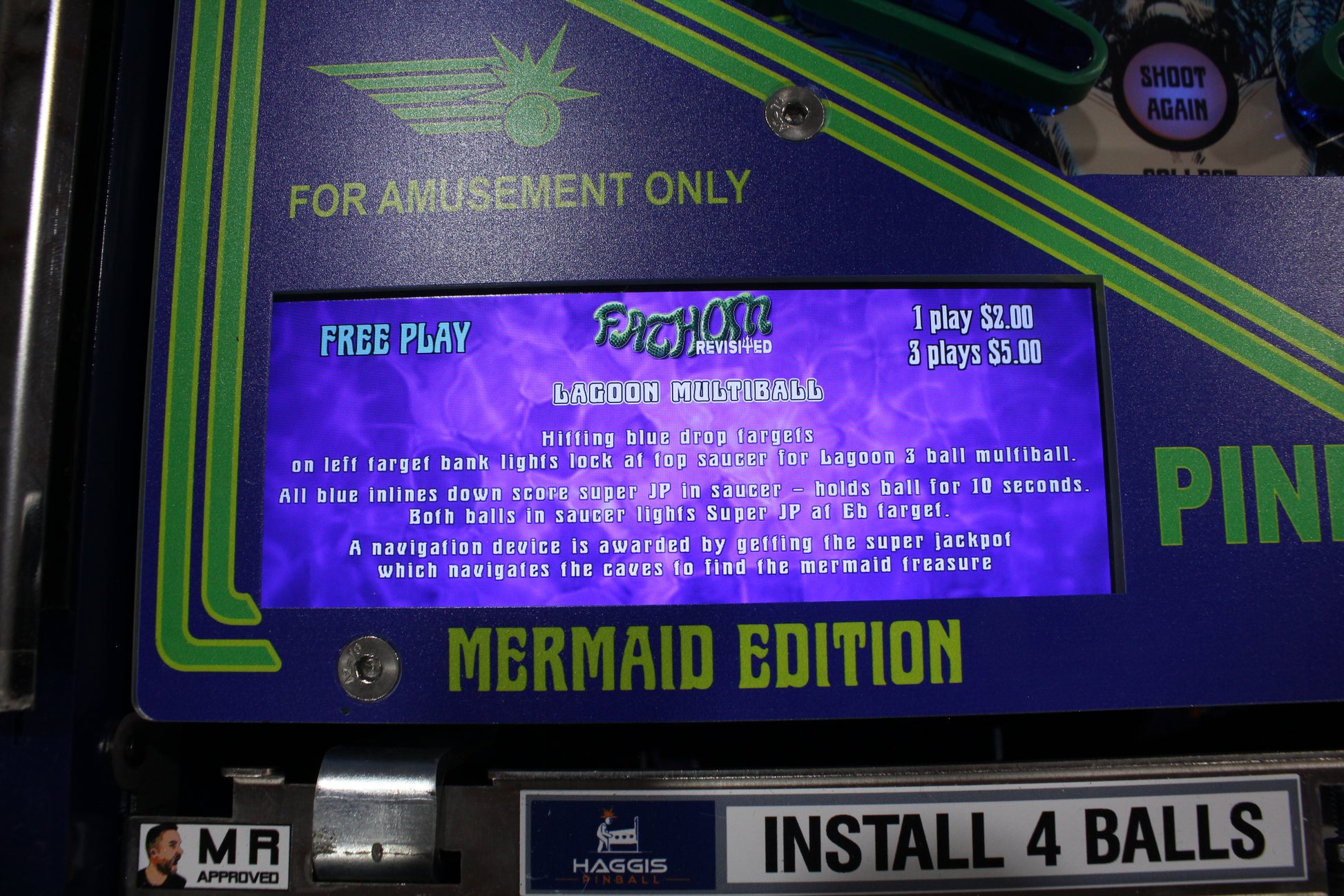 FATHOM MERMAID EDITION - 2021 Hagis Pinball Machine - 1 of 250 Made! - BEATIFUL MACHINE WITH NO ISSUES!