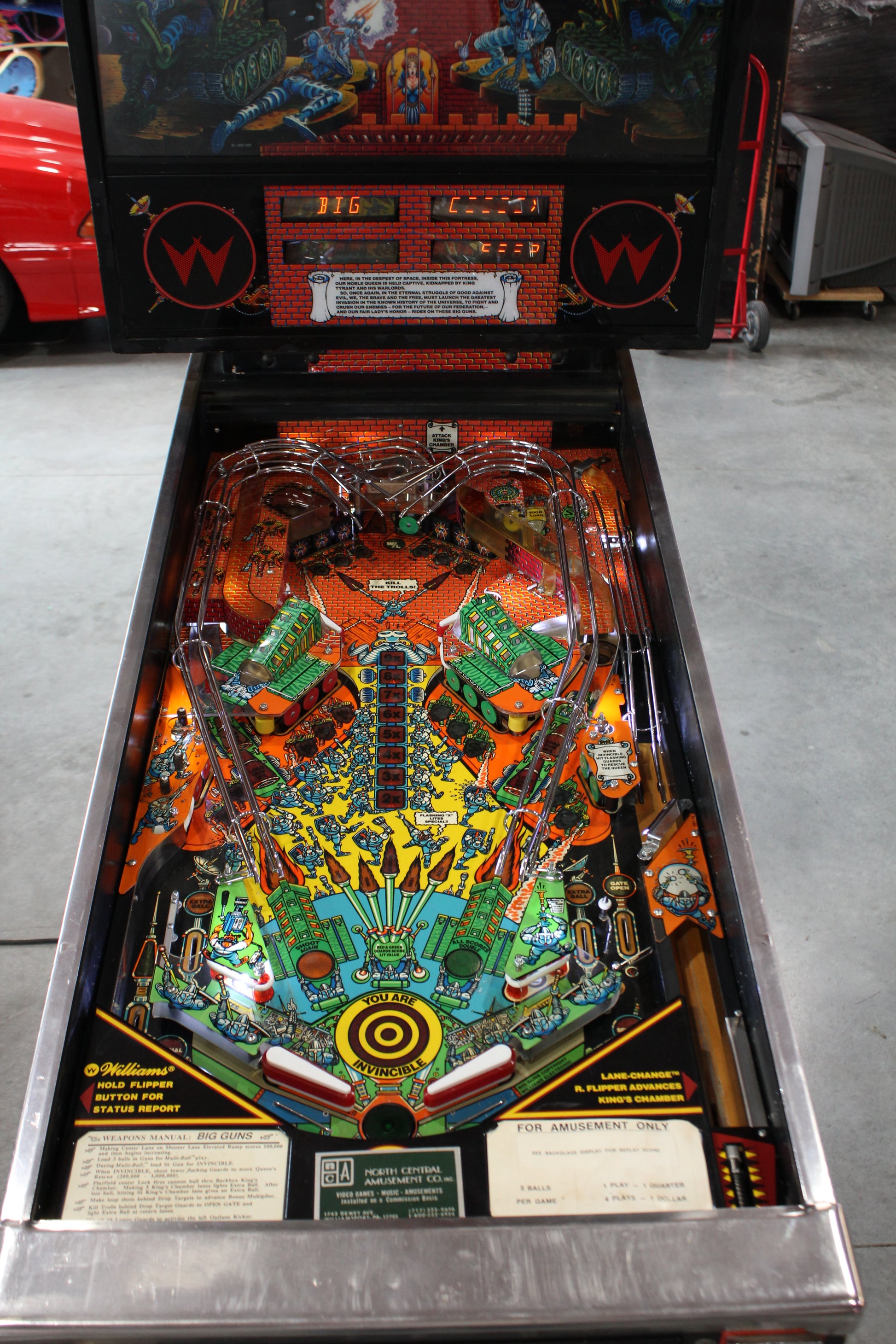 BIG GUNS - 1987 Williams Pinball Machine - WORKS 100% - Really Nice Game - Great Features