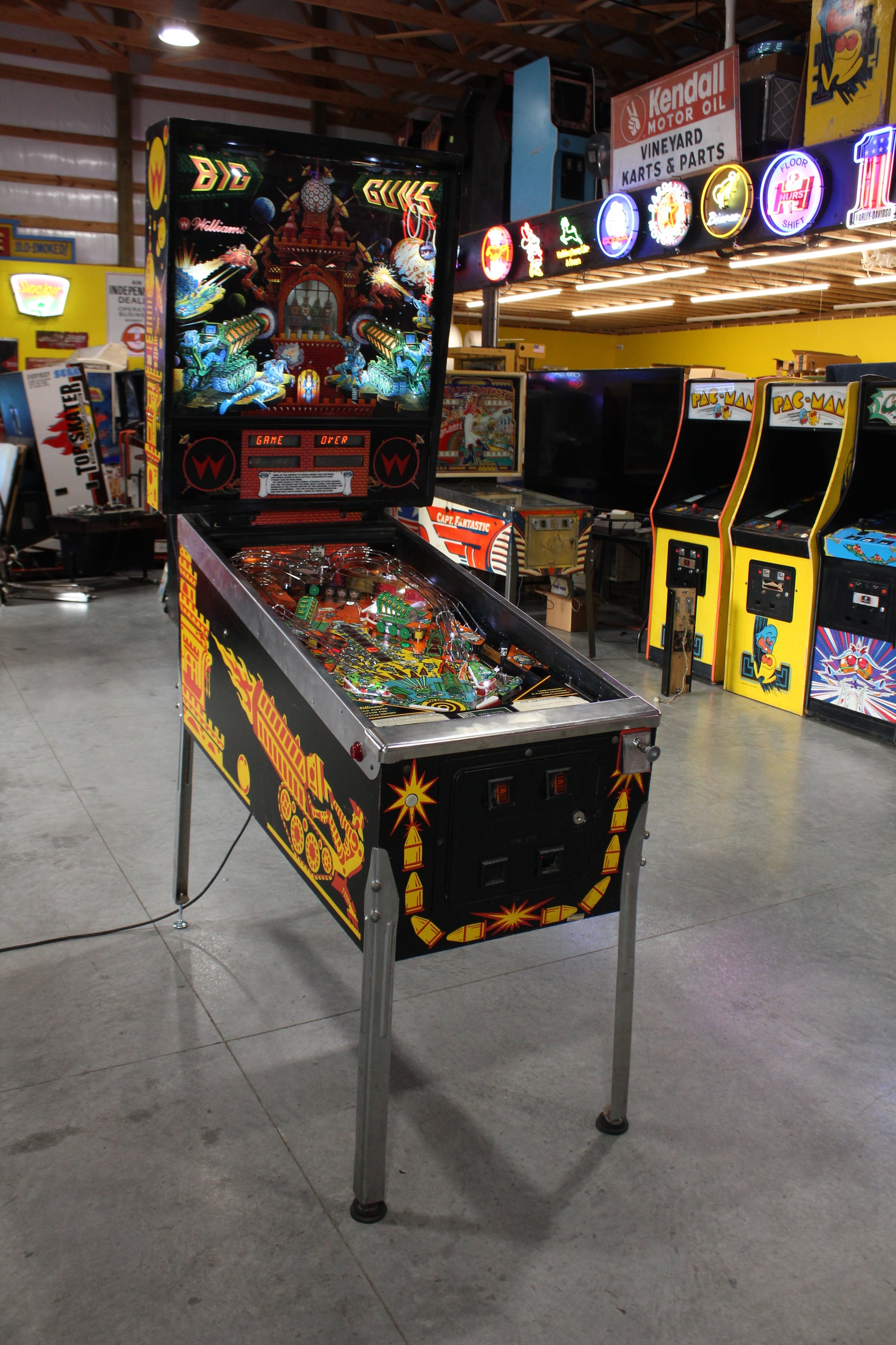BIG GUNS - 1987 Williams Pinball Machine - WORKS 100% - Really Nice Game - Great Features