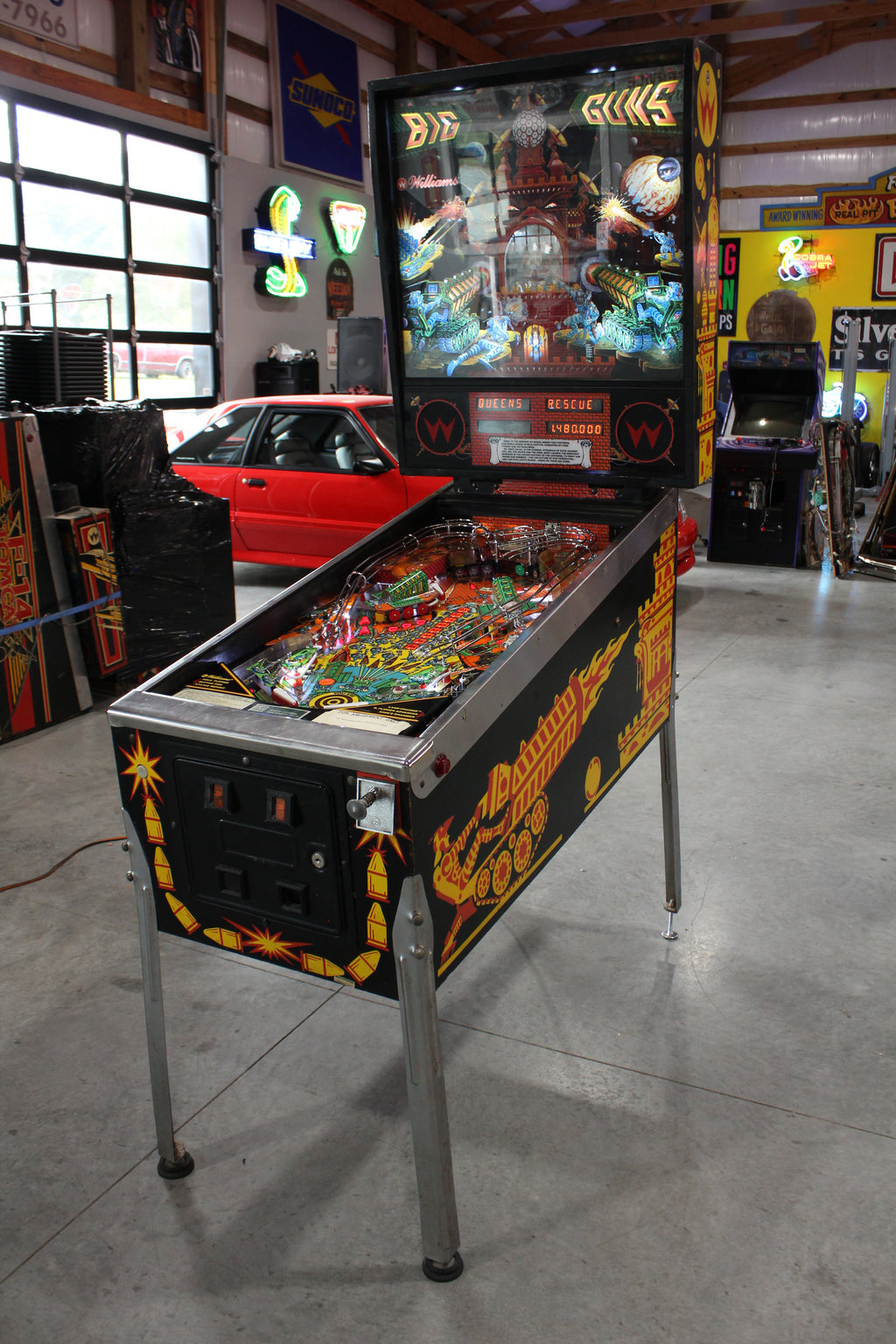 BIG GUNS - 1987 Williams Pinball Machine - WORKS 100% - Really Nice Game - Great Features