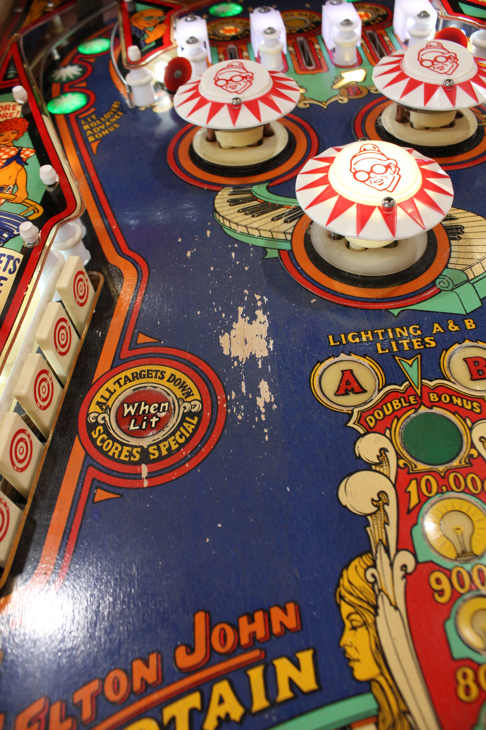 CAPTAIN FANTASTIC - Elton John - 1976 Williams Pinball Machine - WORKS 100% - Nice EM Electromechanical Game