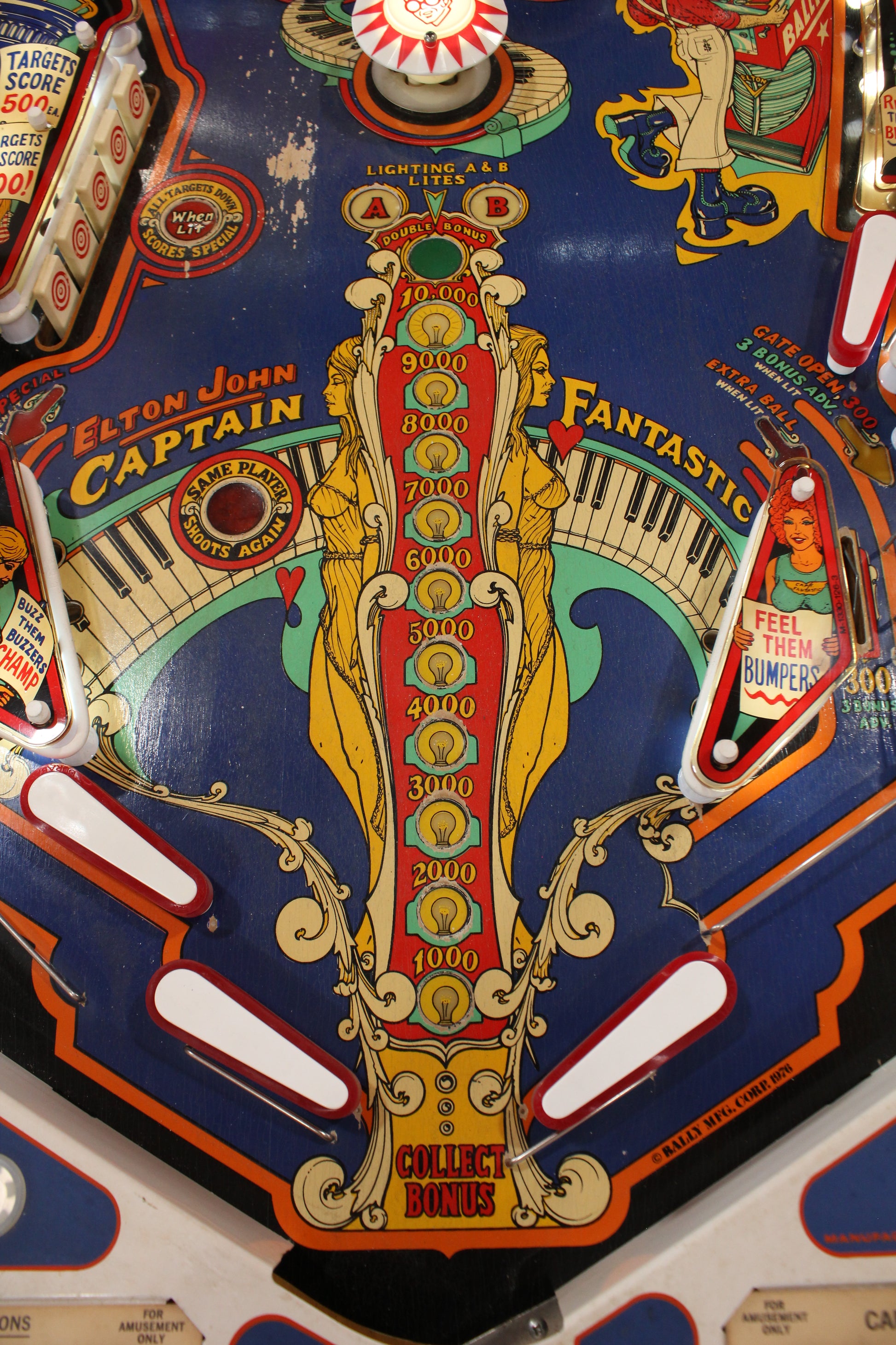 CAPTAIN FANTASTIC - Elton John - 1976 Williams Pinball Machine - WORKS 100% - Nice EM Electromechanical Game