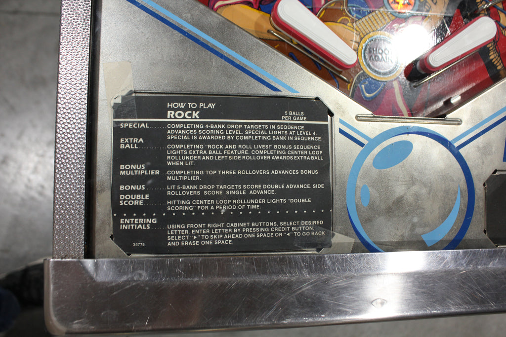 ROCK - 1985 Gottlieb Pinball Machine - WORKS 100% - Nice Game ROCK-N-ROLL Theme