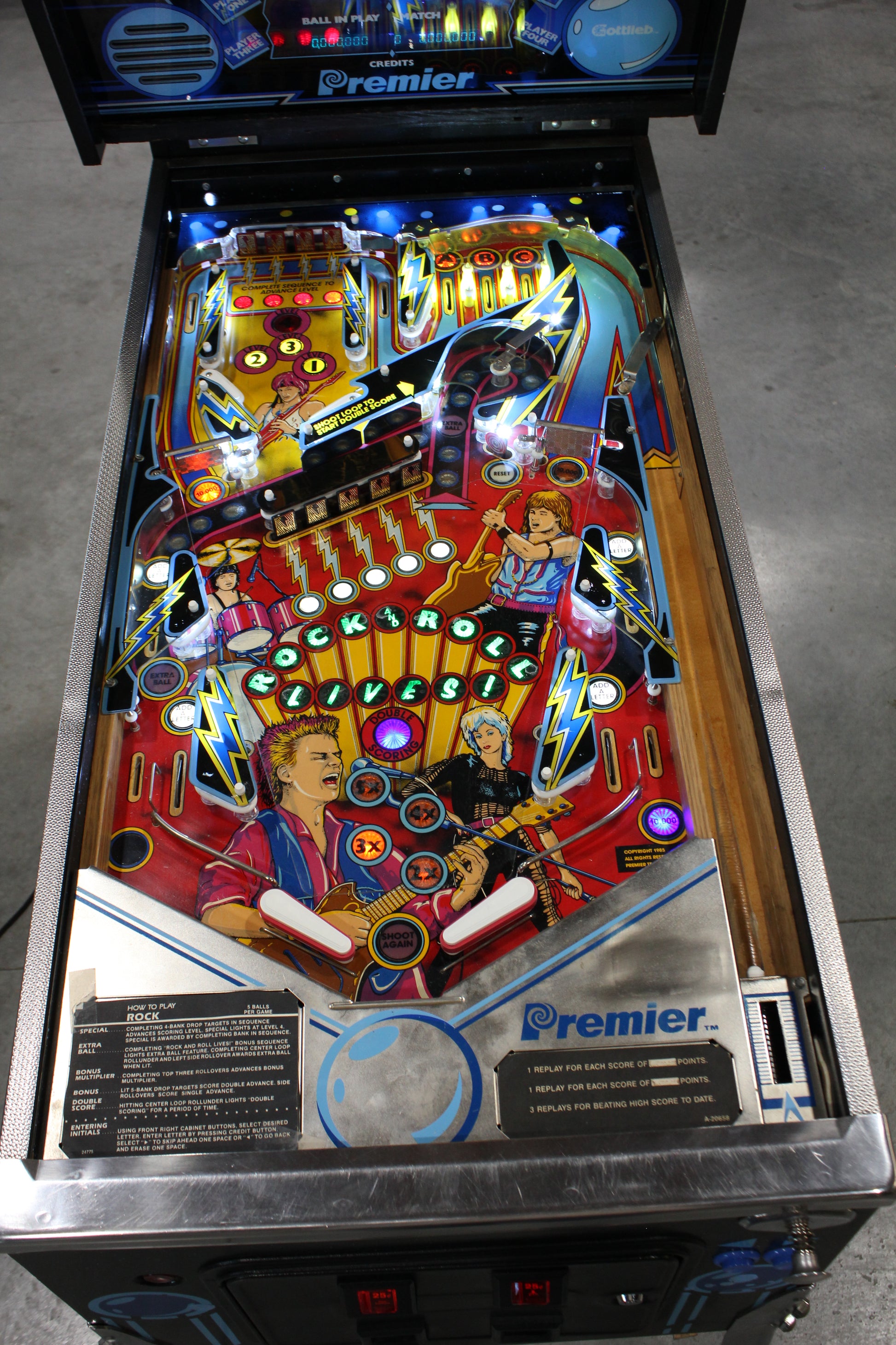 ROCK - 1985 Gottlieb Pinball Machine - WORKS 100% - Nice Game ROCK-N-ROLL Theme