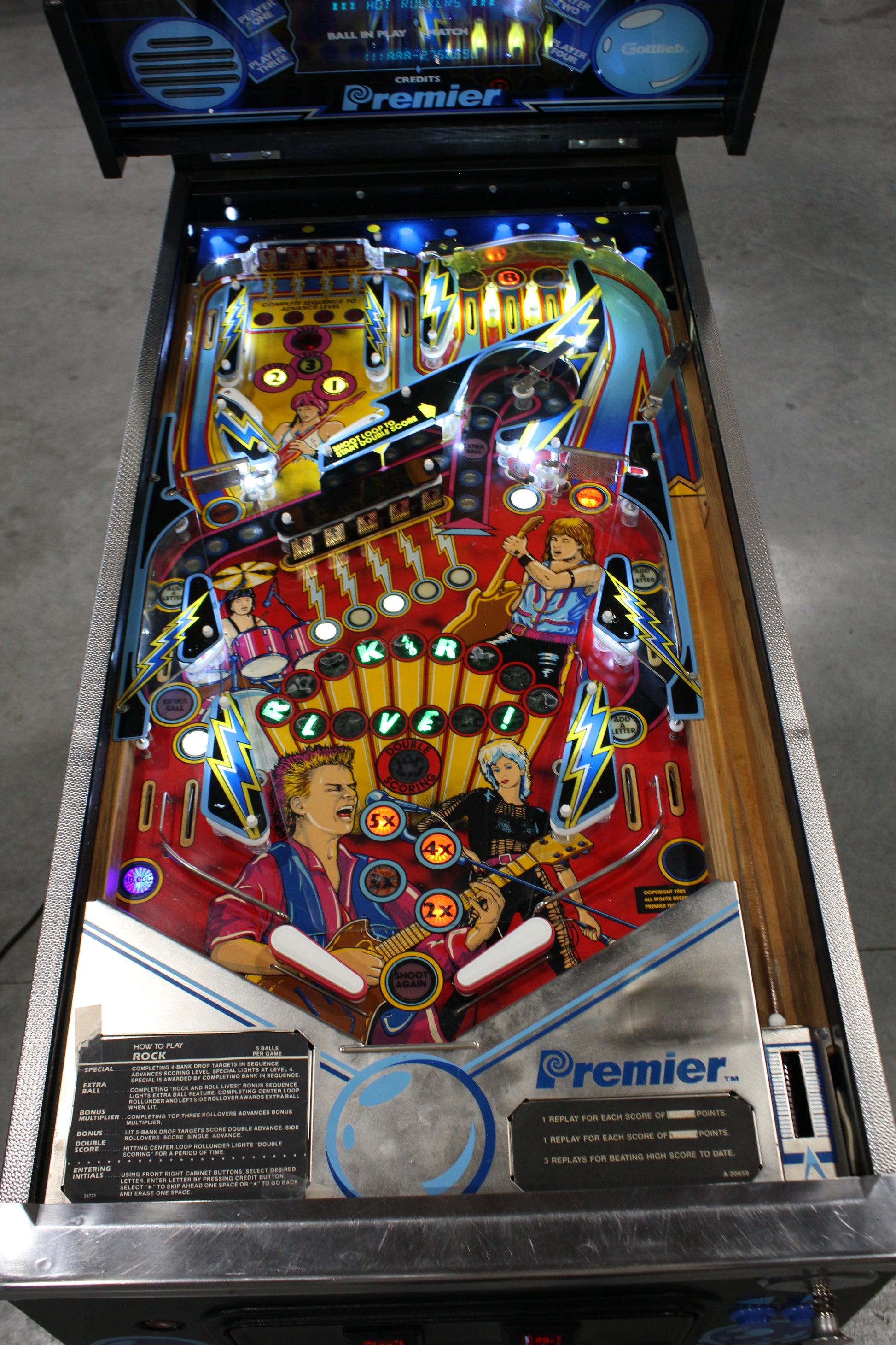 ROCK - 1985 Gottlieb Pinball Machine - WORKS 100% - Nice Game ROCK-N-ROLL Theme