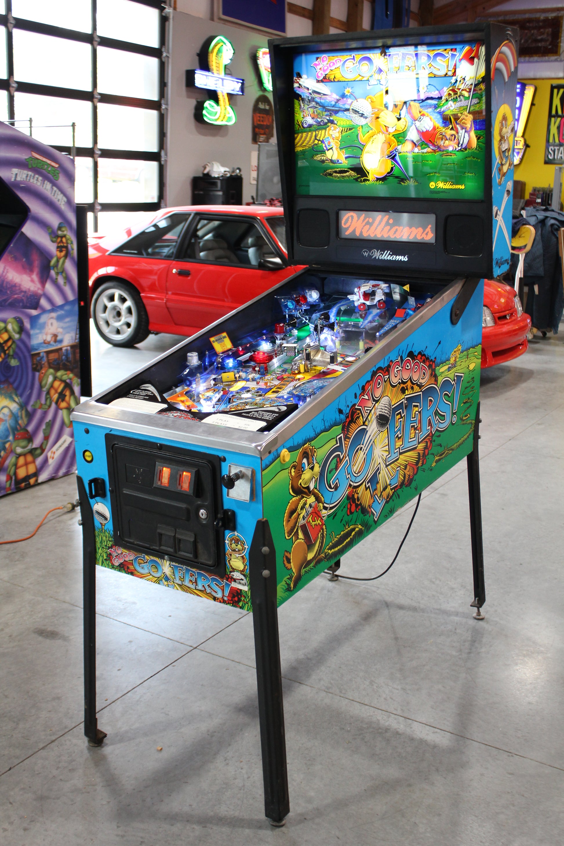 NO GOOD GOPHERS - 1997 Williams Pinball Machine - WORKS 100% - SUPER FUN GAME!