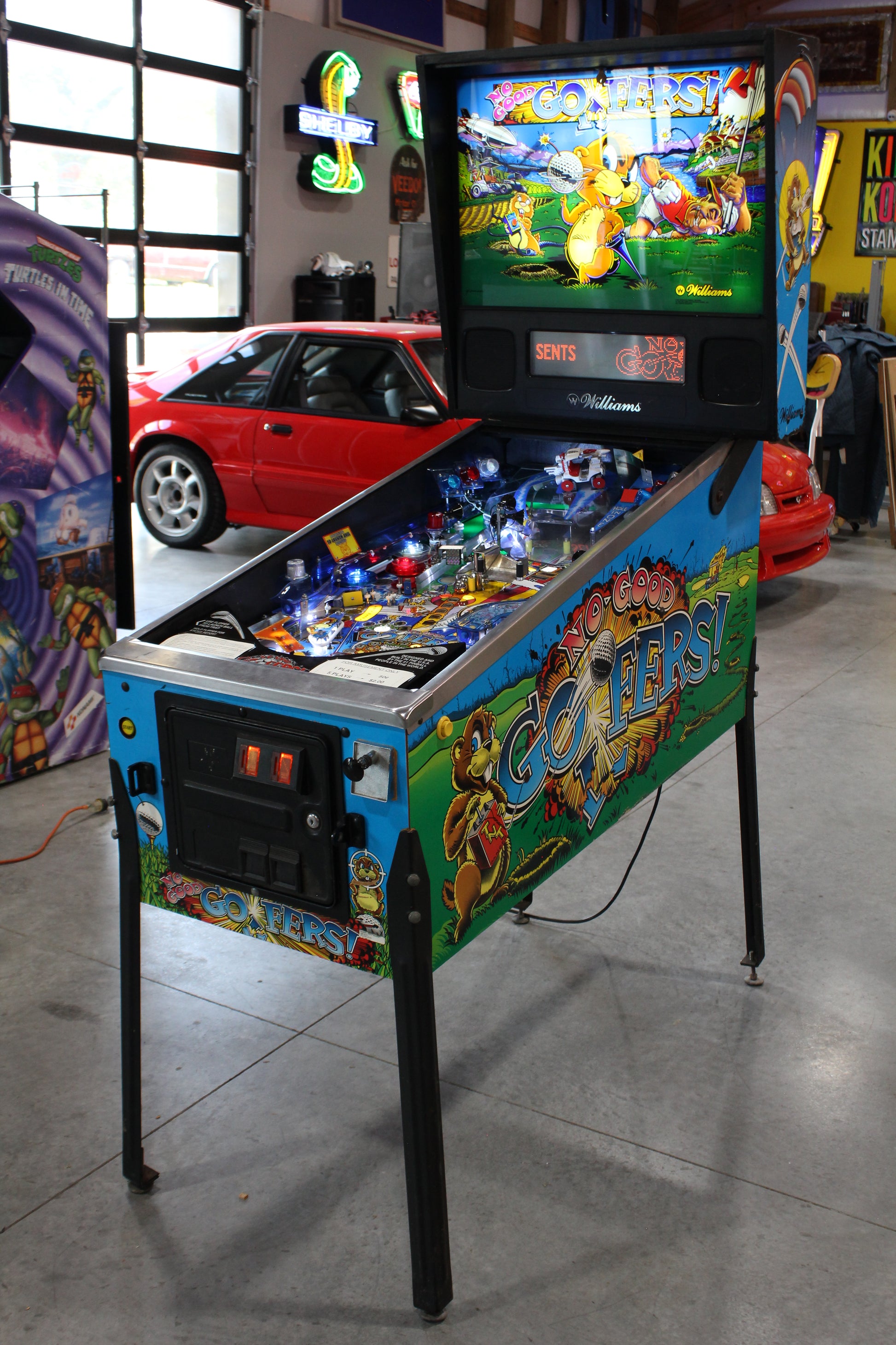 NO GOOD GOPHERS - 1997 Williams Pinball Machine - WORKS 100% - SUPER FUN GAME!