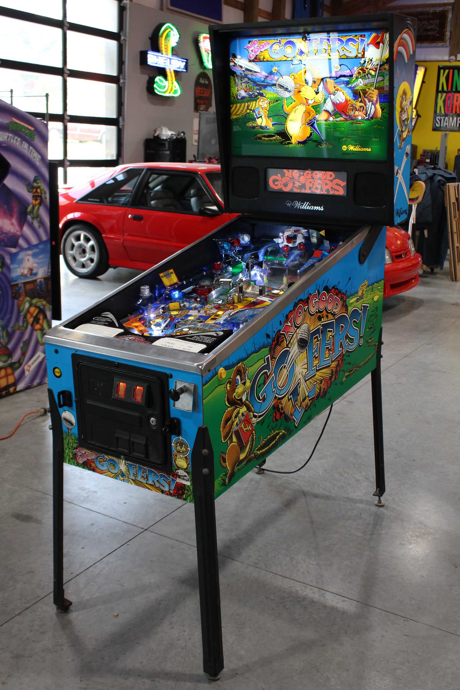 NO GOOD GOPHERS - 1997 Williams Pinball Machine - WORKS 100% - SUPER FUN GAME!