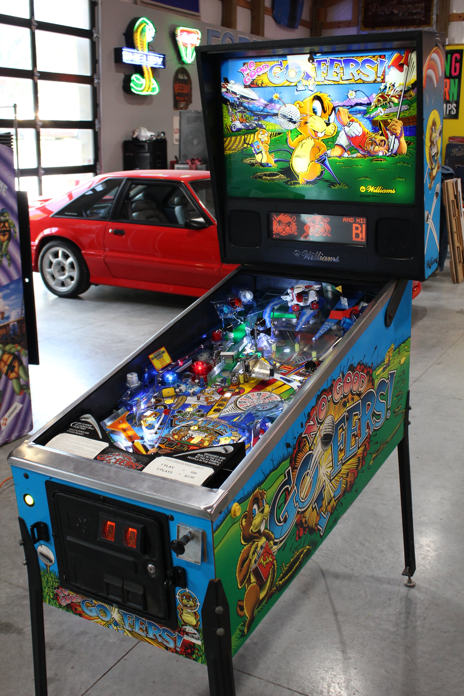 NO GOOD GOPHERS - 1997 Williams Pinball Machine - WORKS 100% - SUPER FUN GAME!