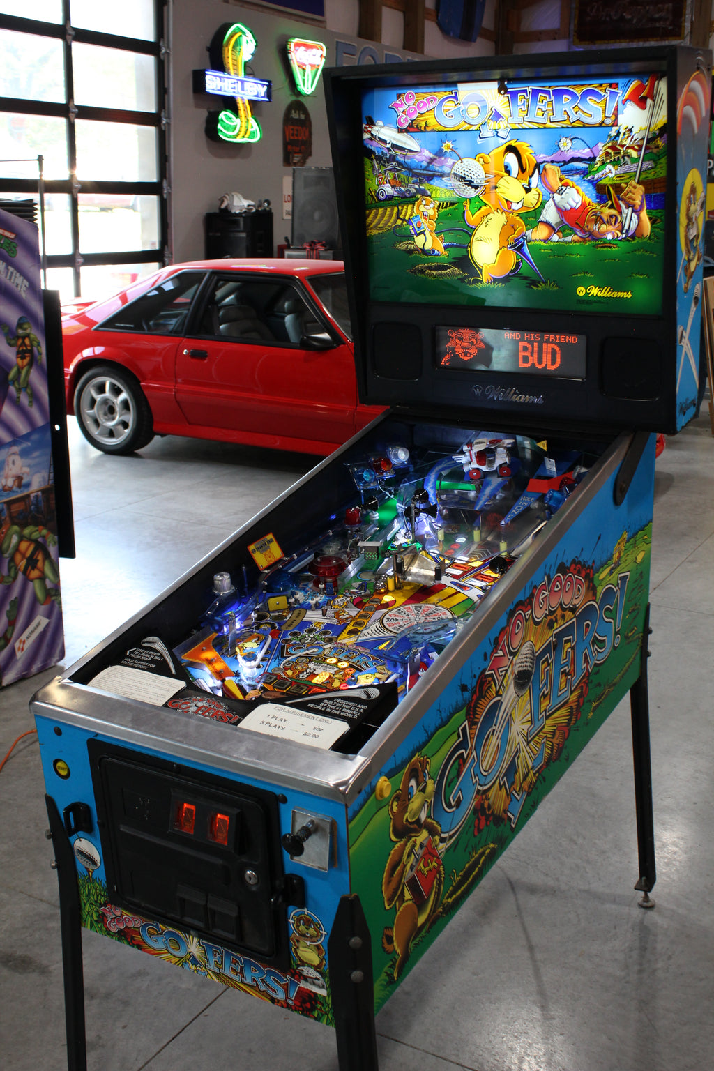 NO GOOD GOPHERS - 1997 Williams Pinball Machine - WORKS 100% - SUPER FUN GAME!
