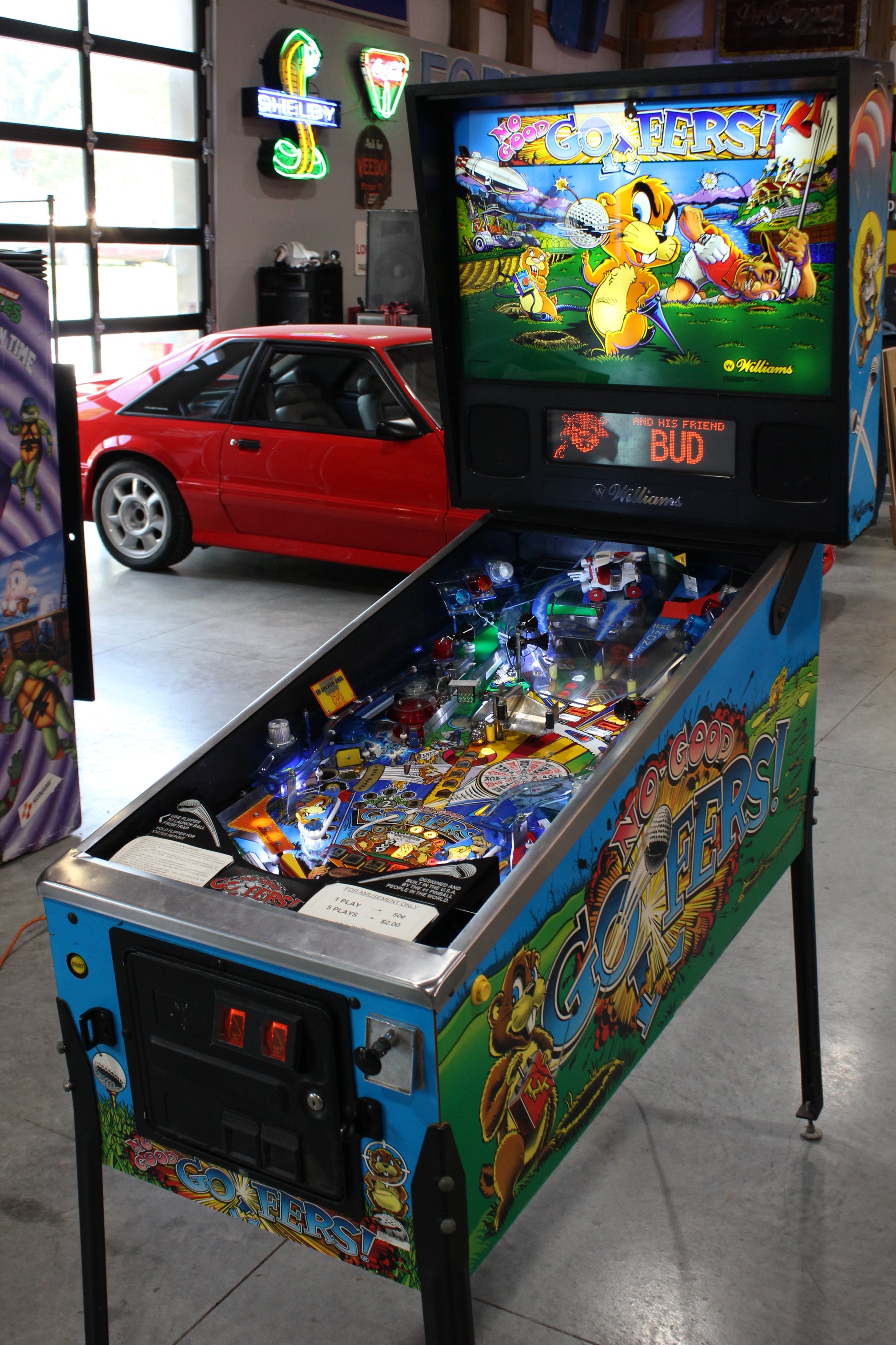 NO GOOD GOPHERS - 1997 Williams Pinball Machine - WORKS 100% - SUPER FUN GAME!