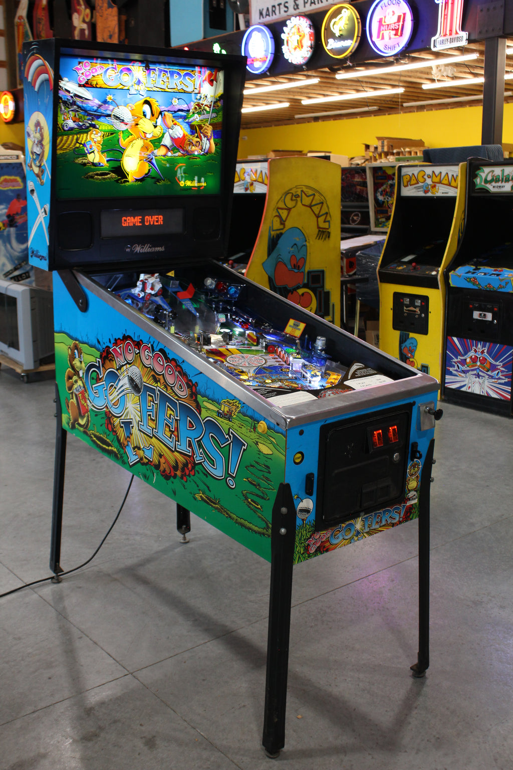 NO GOOD GOPHERS - 1997 Williams Pinball Machine - WORKS 100% - SUPER FUN GAME!