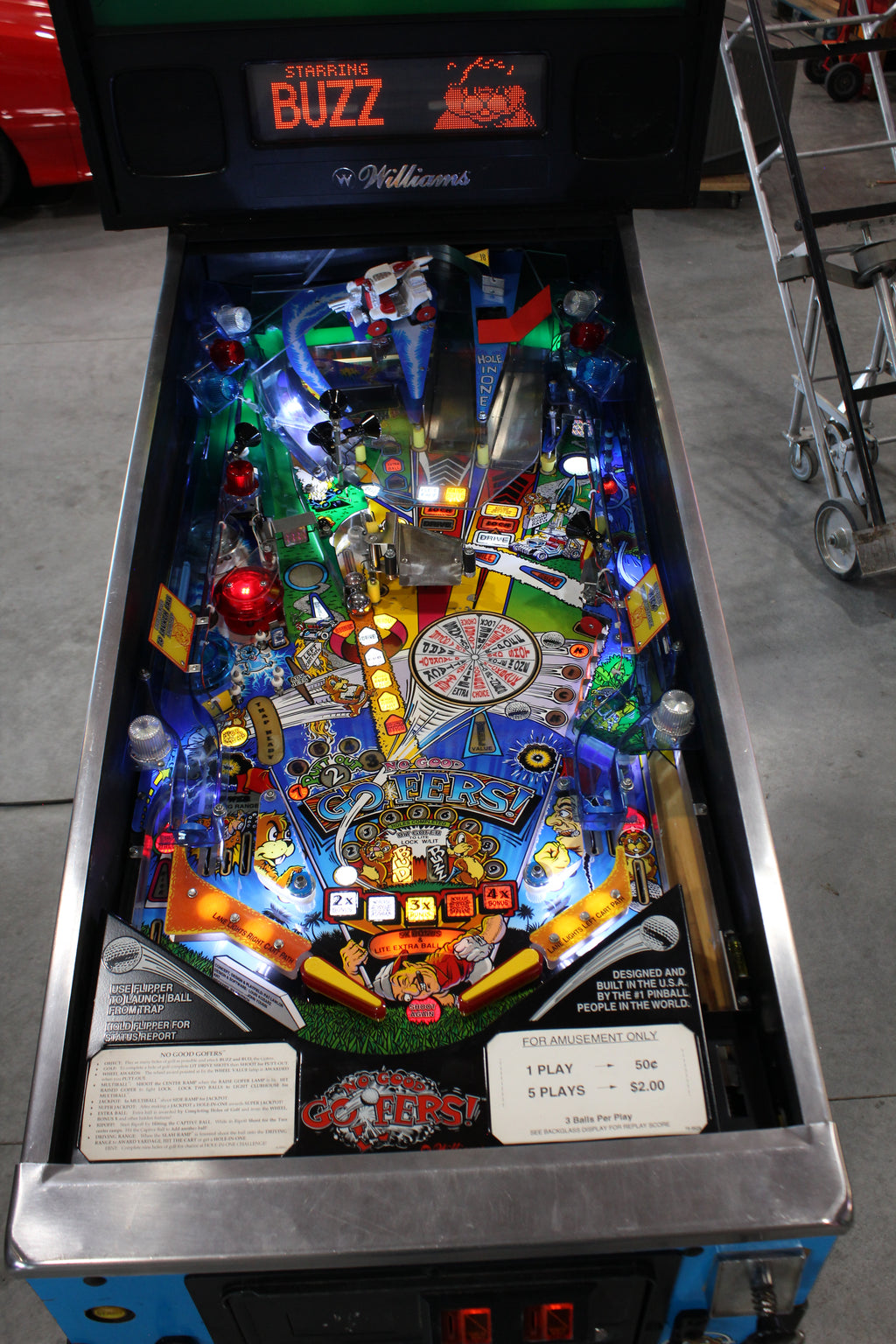 NO GOOD GOPHERS - 1997 Williams Pinball Machine - WORKS 100% - SUPER FUN GAME!