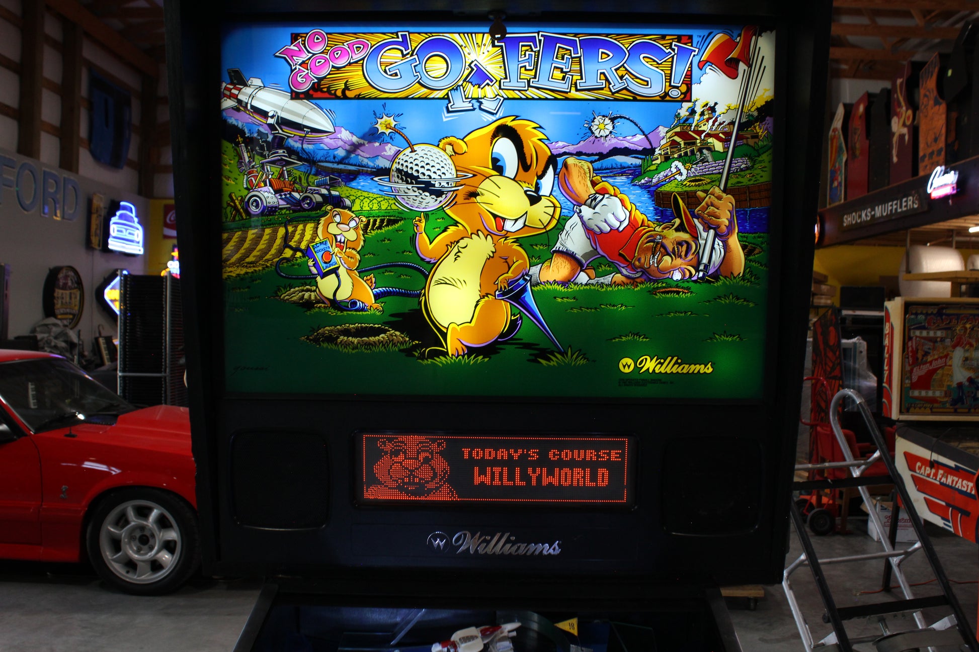 NO GOOD GOPHERS - 1997 Williams Pinball Machine - WORKS 100% - SUPER FUN GAME!