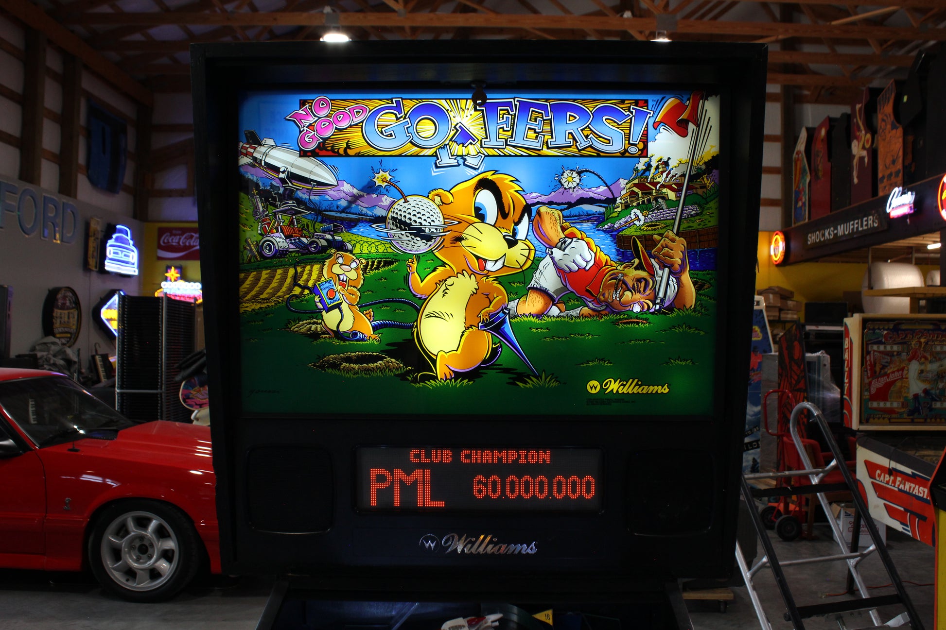 NO GOOD GOPHERS - 1997 Williams Pinball Machine - WORKS 100% - SUPER FUN GAME!