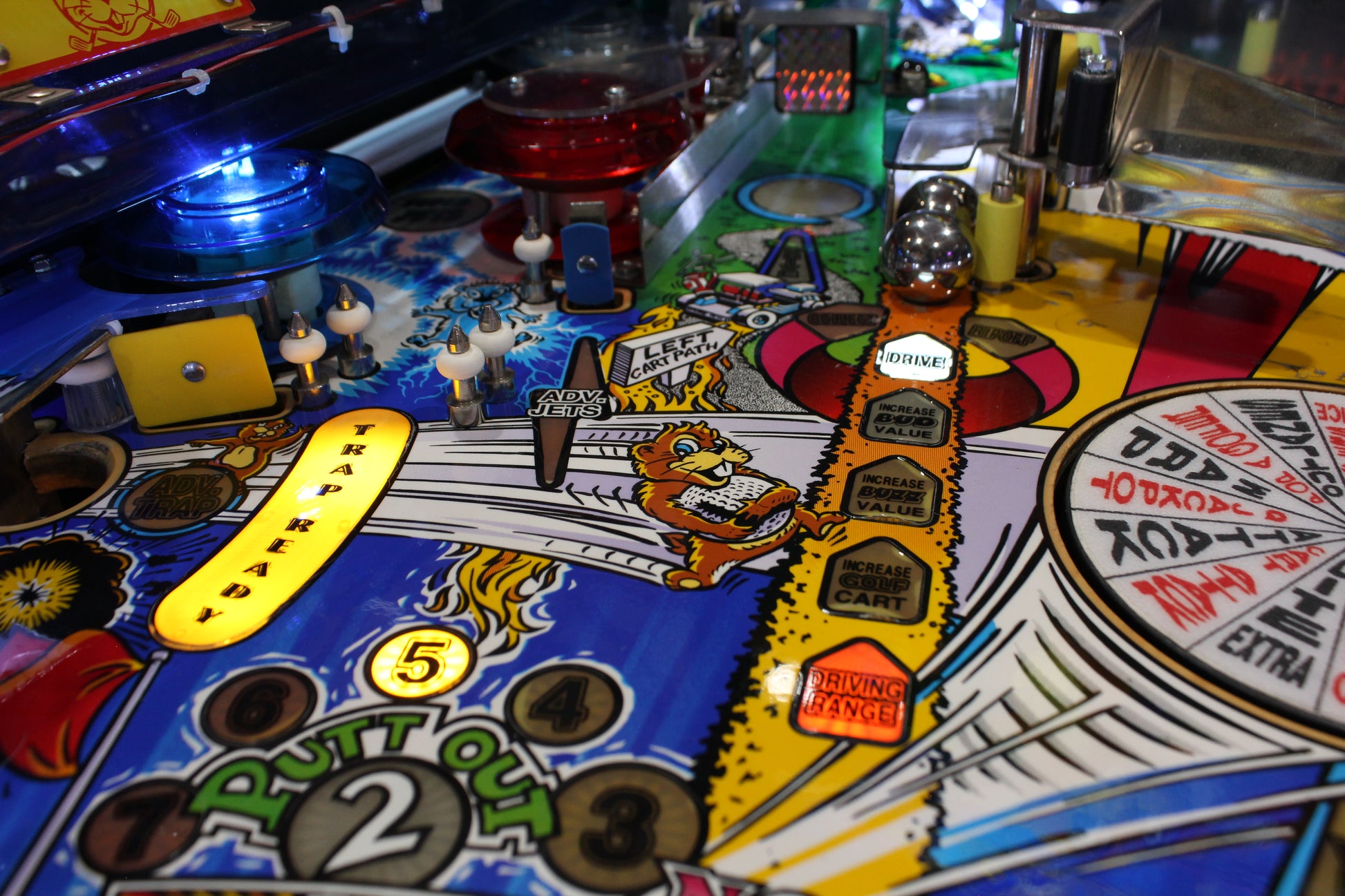 NO GOOD GOPHERS - 1997 Williams Pinball Machine - WORKS 100% - SUPER FUN GAME!