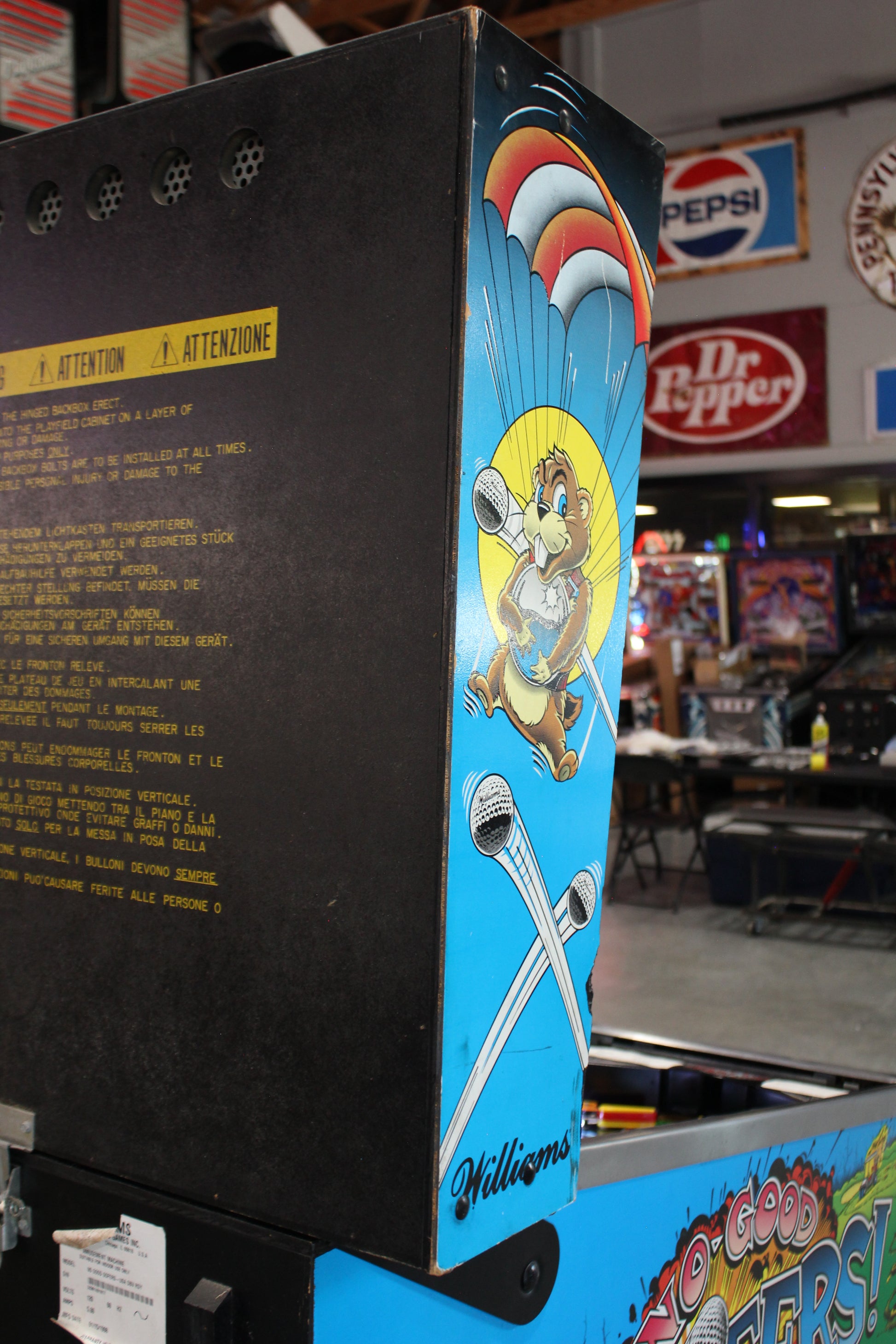 NO GOOD GOPHERS - 1997 Williams Pinball Machine - WORKS 100% - SUPER FUN GAME!