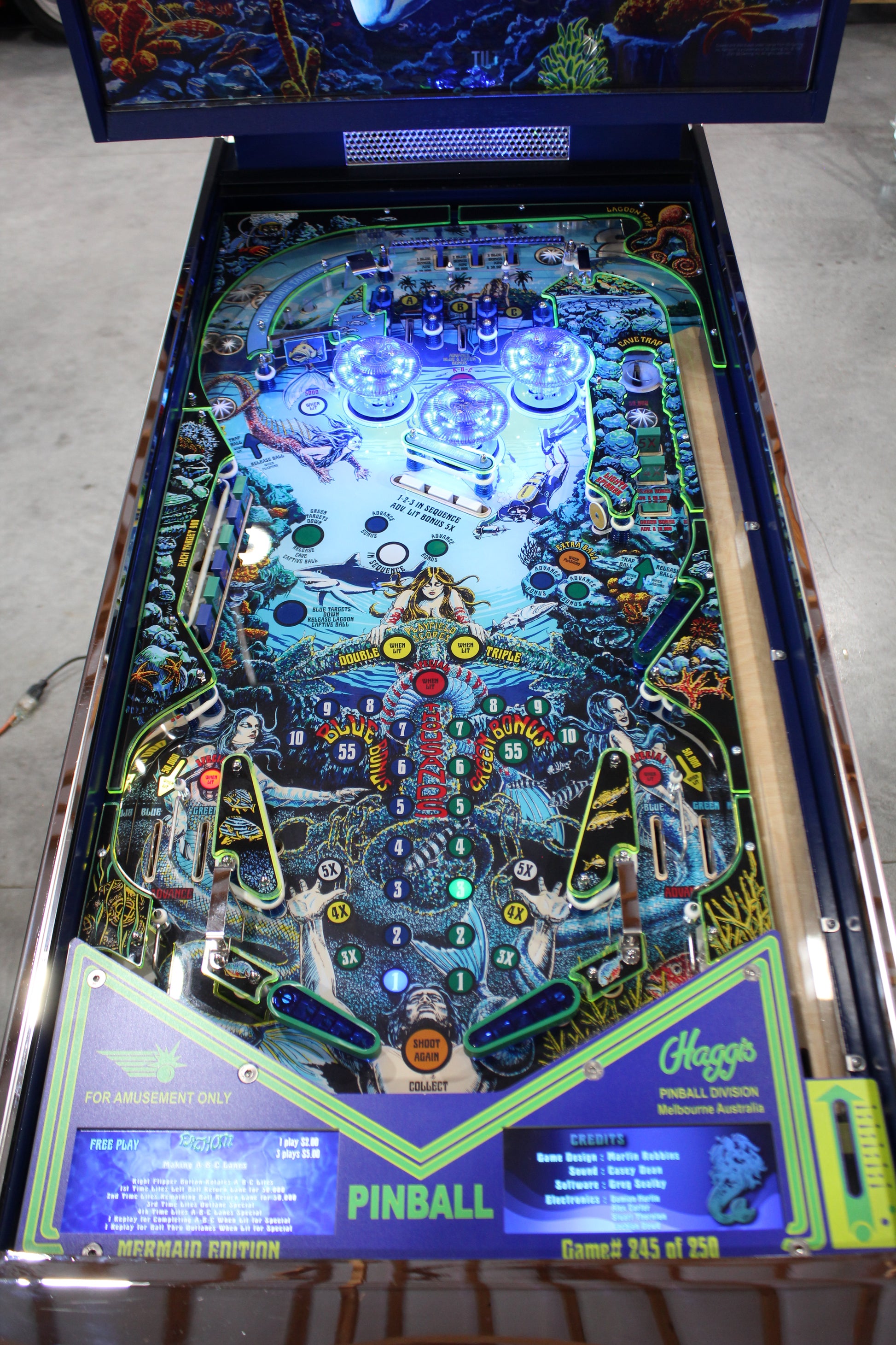 FATHOM MERMAID EDITION - 2021 Hagis Pinball Machine - 1 of 250 Made! - BEATIFUL MACHINE WITH NO ISSUES!