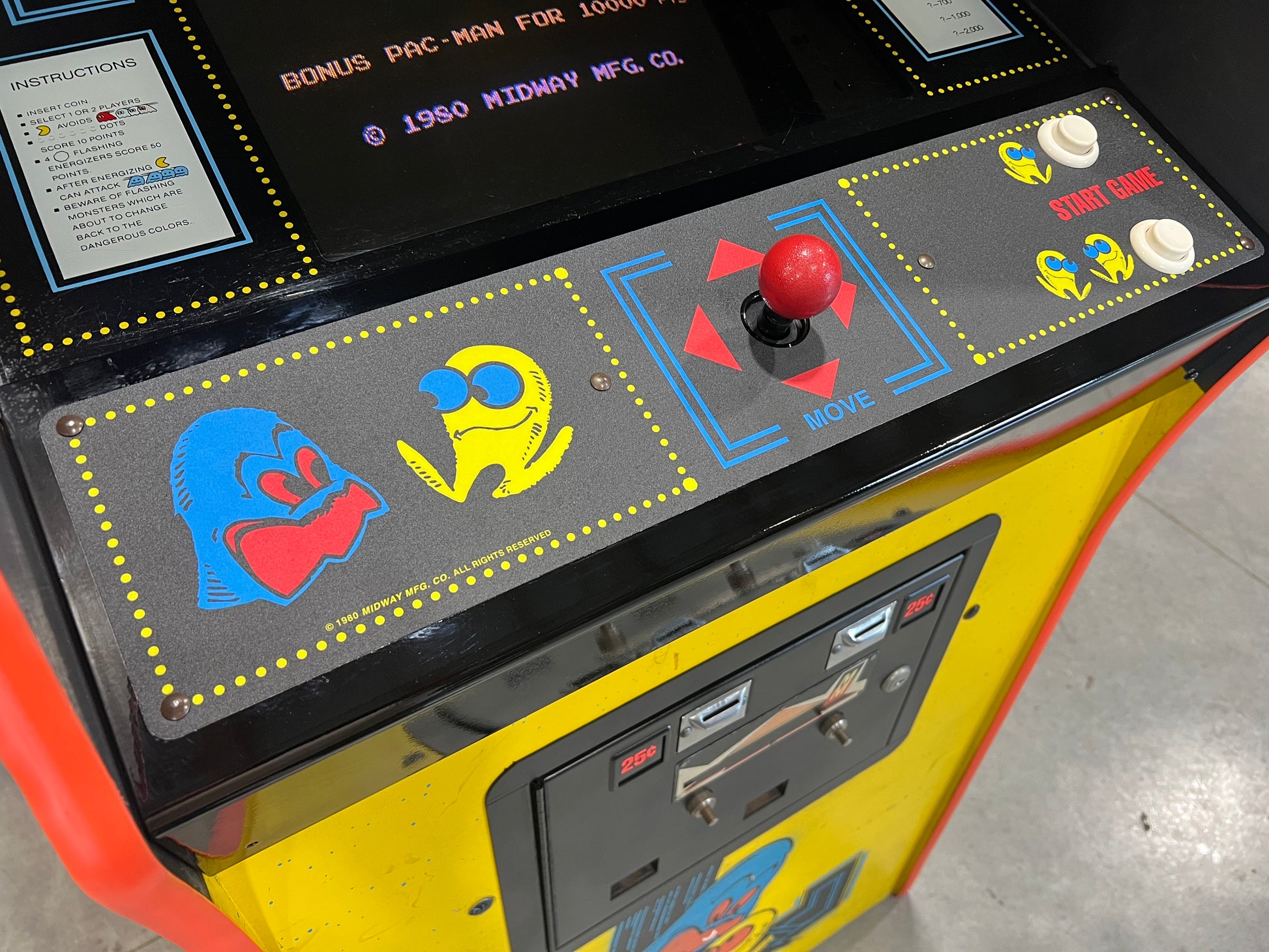 Pac-Man Arcade Game - Nice Looking Original Game - Works 100% Used PACMAN