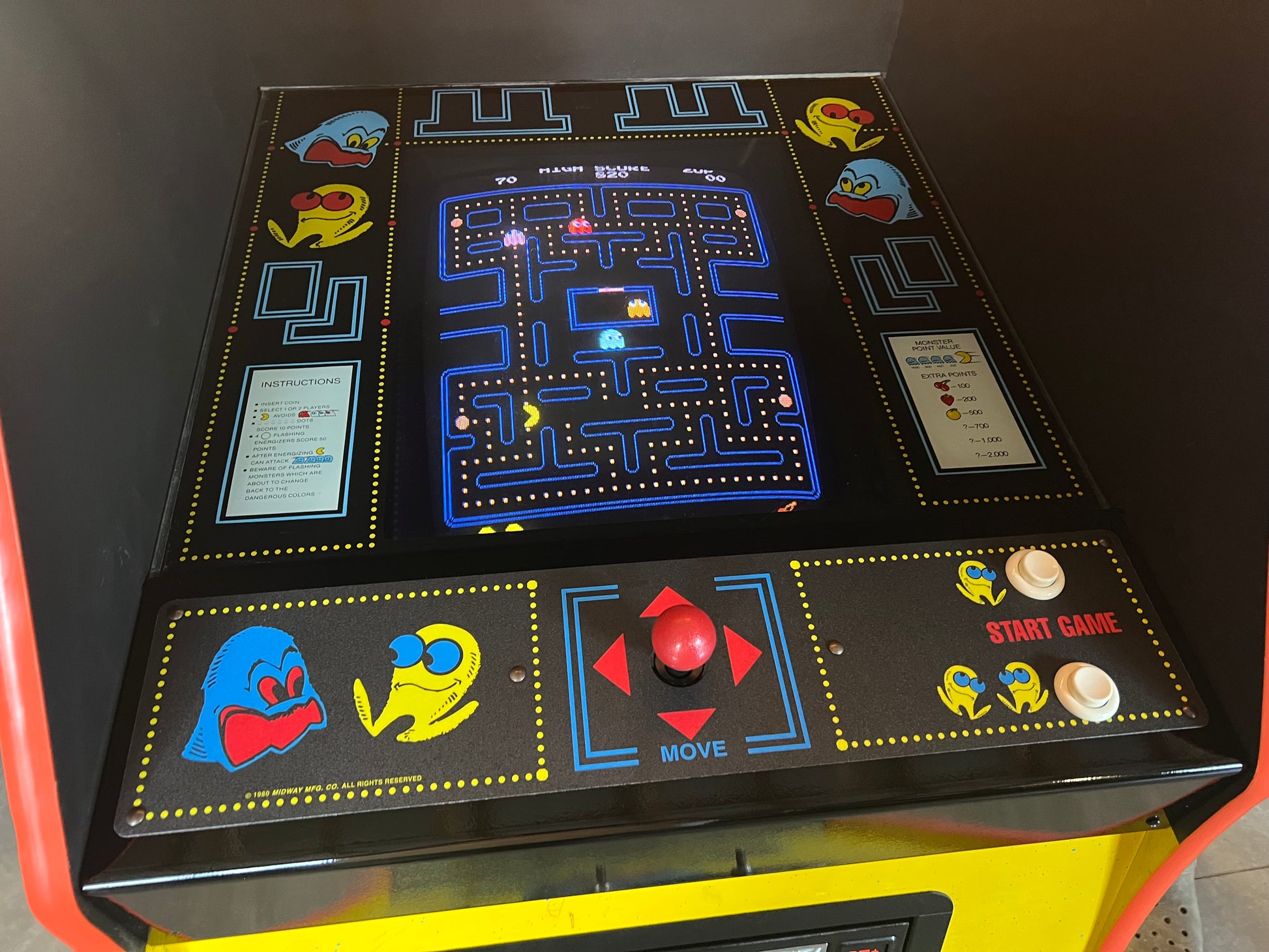 Pac-Man Arcade Game - Nice Looking Original Game - Works 100% Used PACMAN