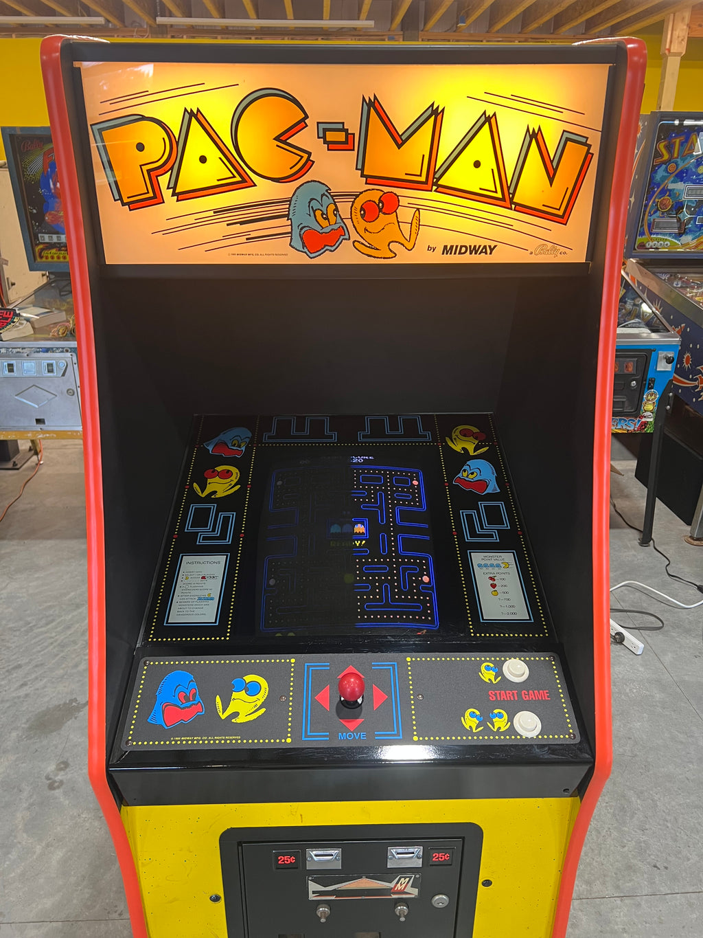 Pac-Man Arcade Game - Nice Looking Original Game - Works 100% Used PACMAN