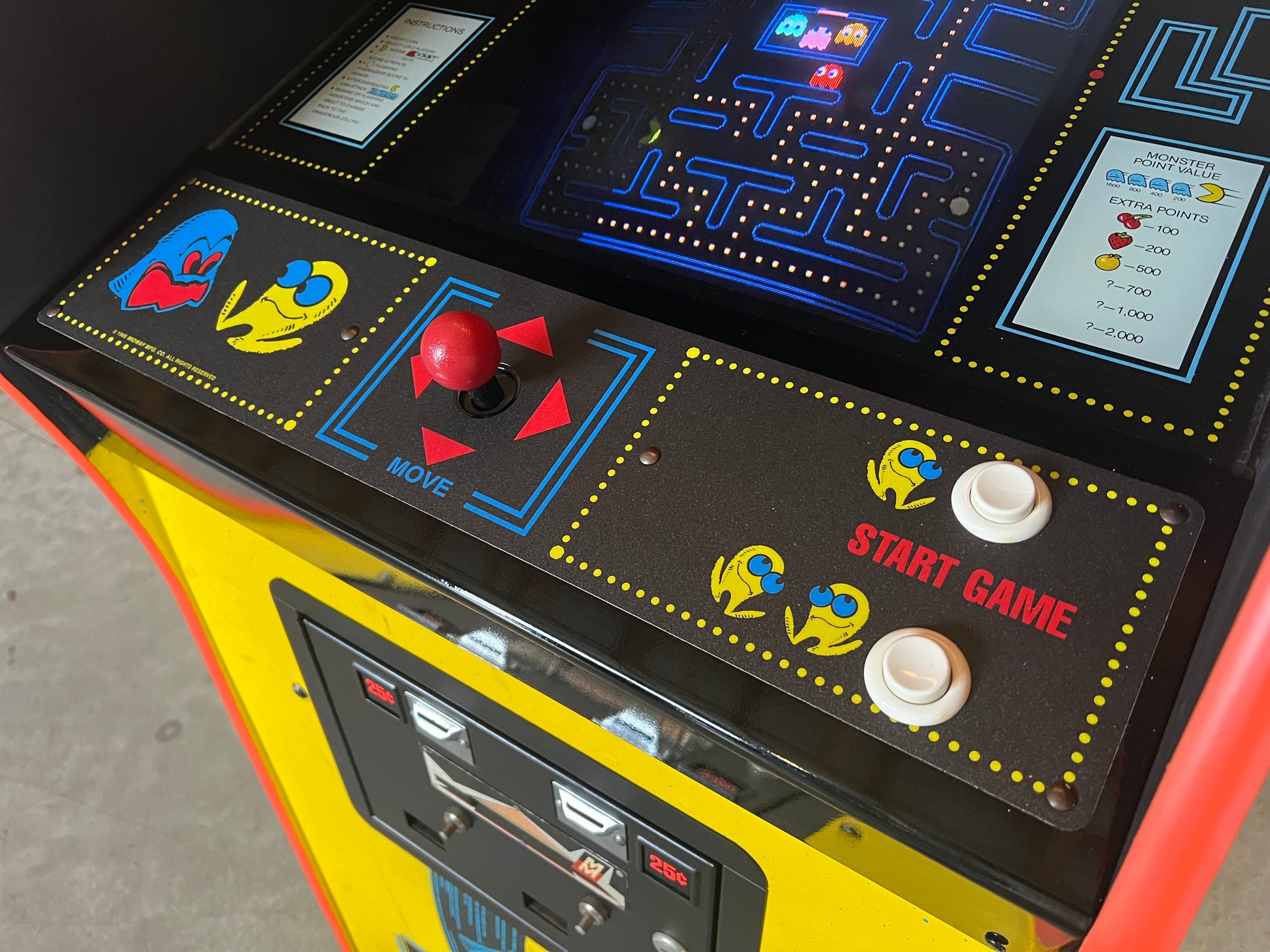 Pac-Man Arcade Game - Nice Looking Original Game - Works 100% Used PACMAN