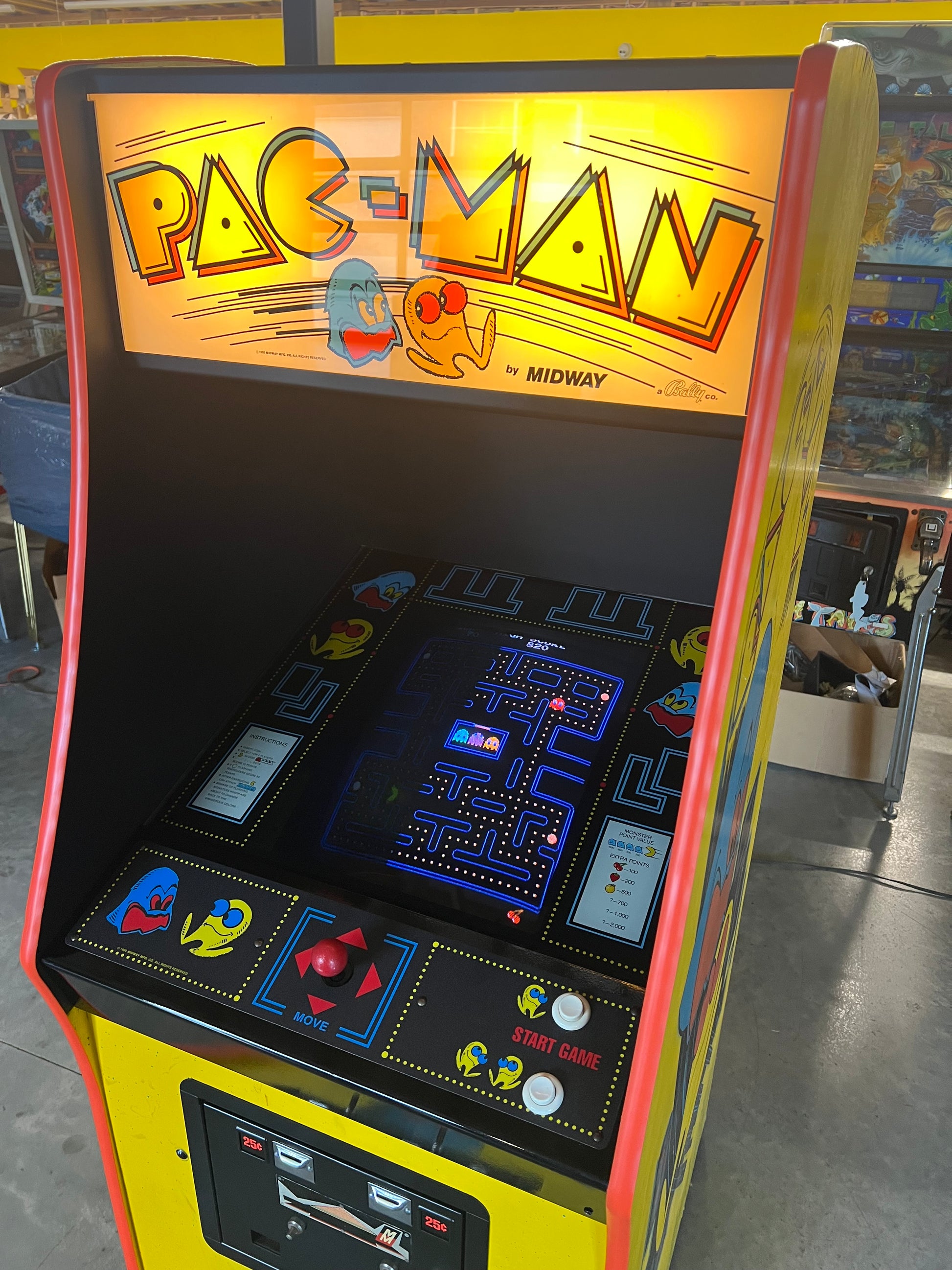Pac-Man Arcade Game - Nice Looking Original Game - Works 100% Used PACMAN