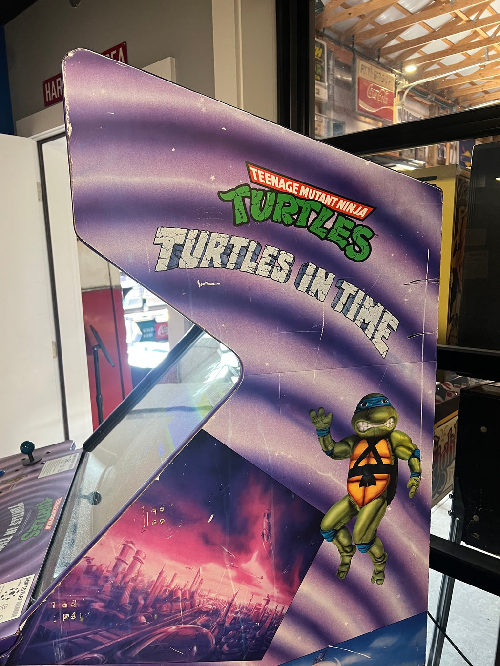 Teenage Mutant Ninja Turtles - TURTLES IN TIME 4 PLAYER Konami Arcade Game! ORIGINAL! Good Looking Arcade Cabinet - TMNT- TNT - Working Great!