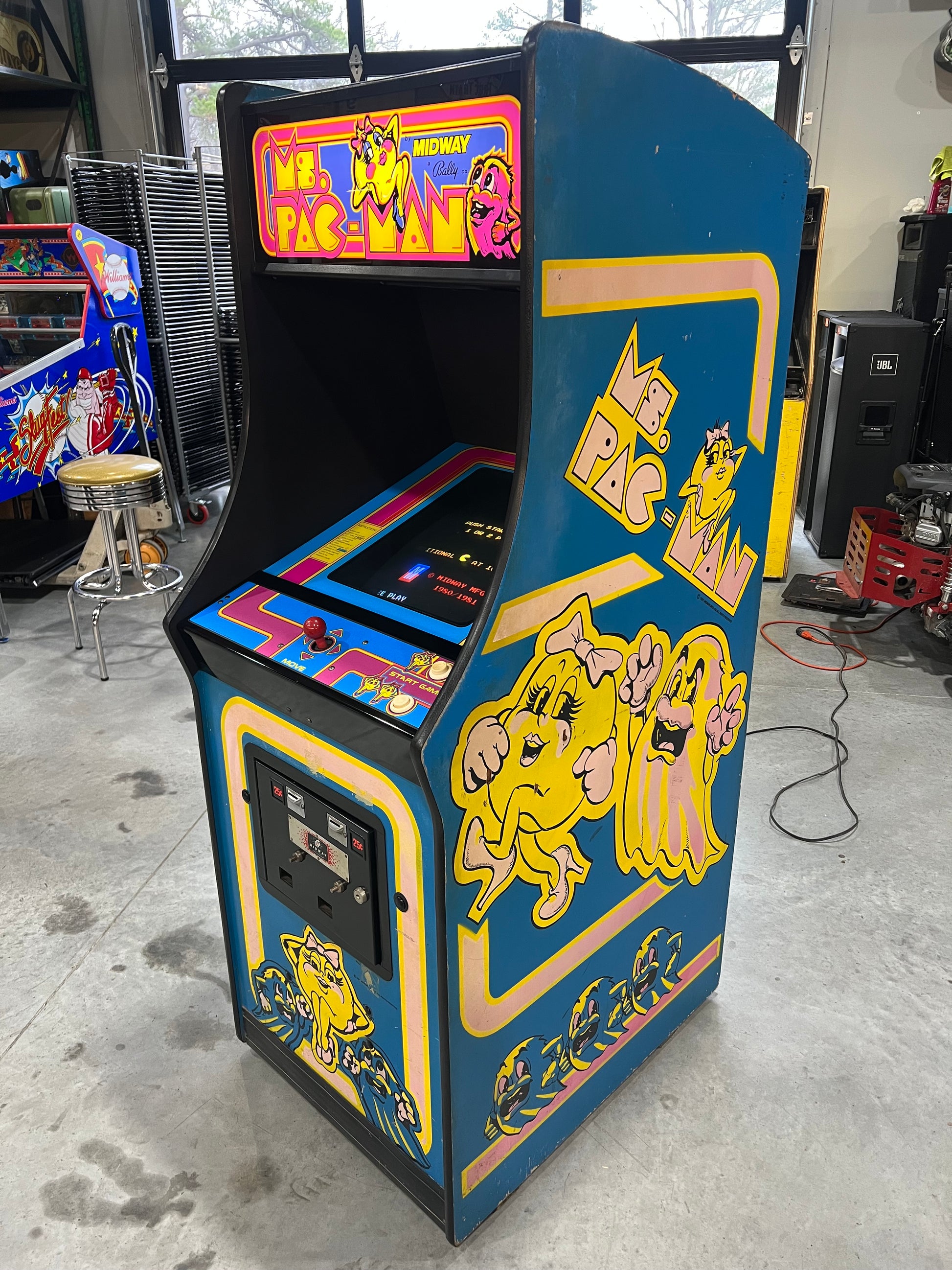 Original Ms Pac-Man Arcade Game Speed Chip - Nice Original Ms PacMan Cabinet - Works 100%