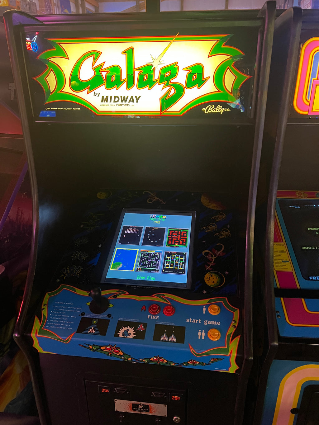 Galaga Mutigame Arcade Game 60 Games in 1 Cabinet - Original Galaga Cabinet - Works 100% - 1 Year Warranty