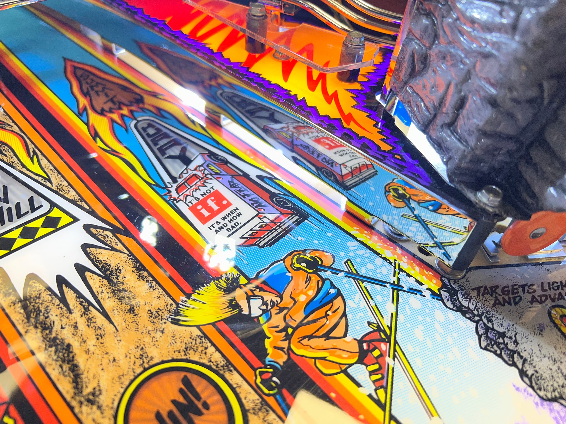 NO FEAR - HRA CHROME EDITION - 1995 Williams Pinball Machine - OVER-RESTORED - NEW CAB - NOS CLEARED PLAYFIELD - SUPER FUN GAME! WORKS 100%