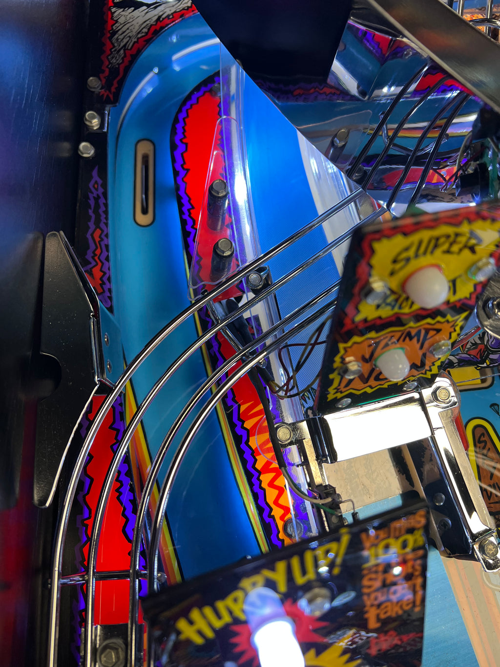 NO FEAR - HRA CHROME EDITION - 1995 Williams Pinball Machine - OVER-RESTORED - NEW CAB - NOS CLEARED PLAYFIELD - SUPER FUN GAME! WORKS 100%