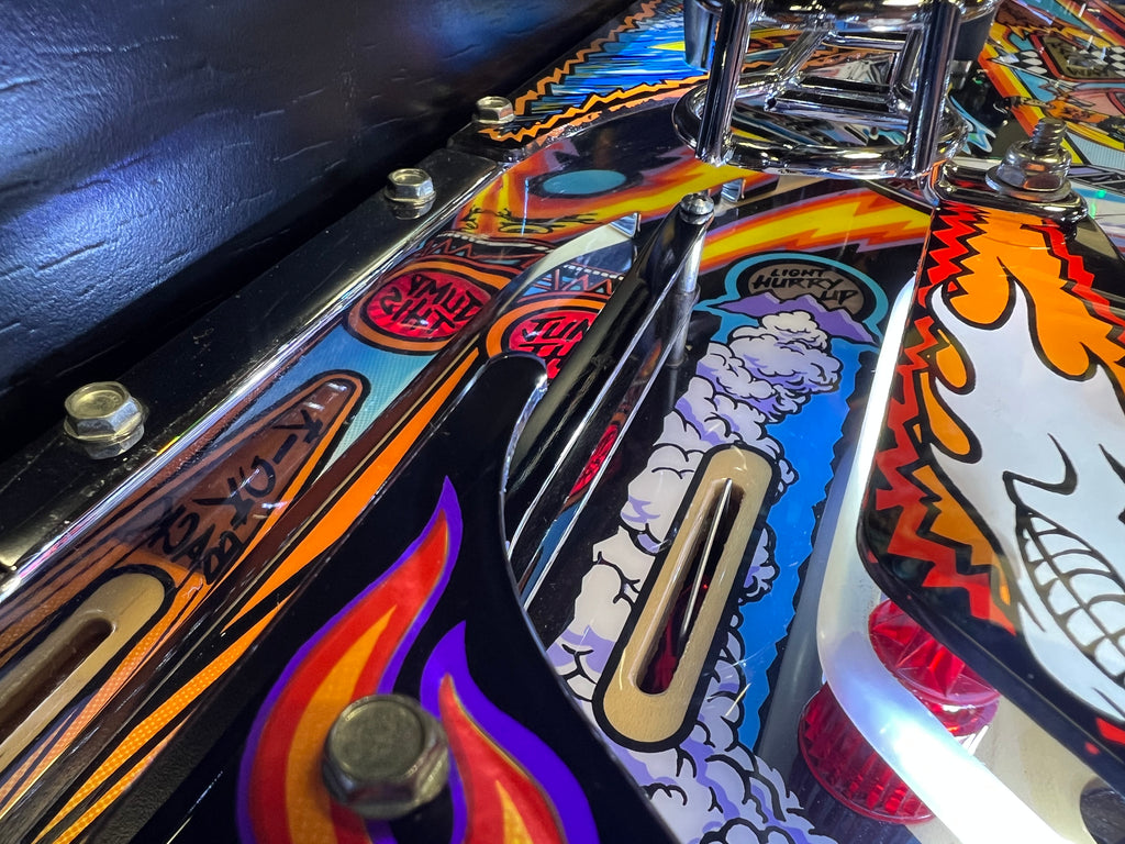 NO FEAR - HRA CHROME EDITION - 1995 Williams Pinball Machine - OVER-RESTORED - NEW CAB - NOS CLEARED PLAYFIELD - SUPER FUN GAME! WORKS 100%