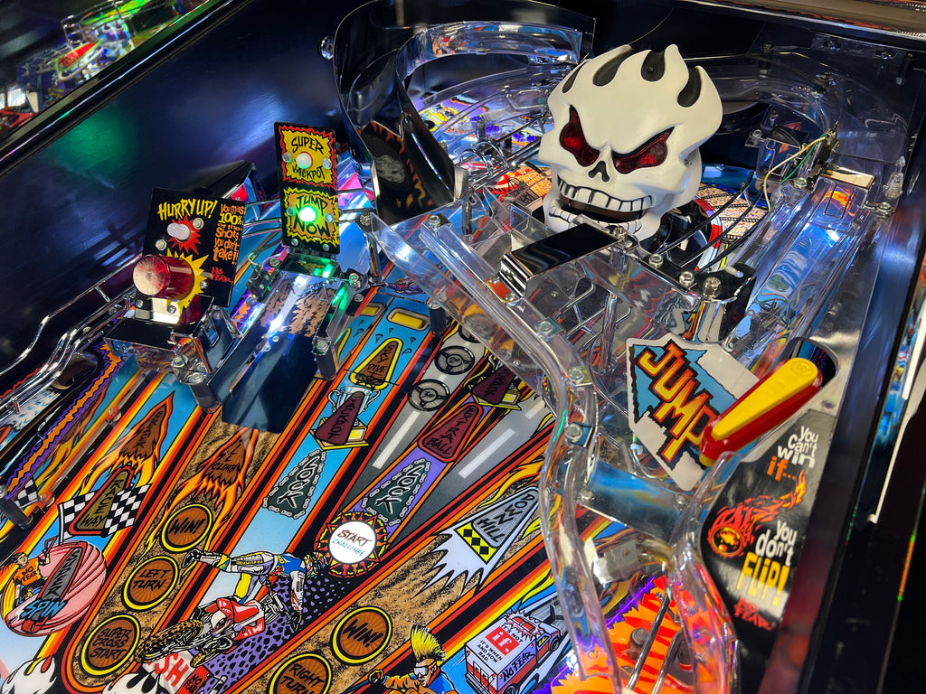 NO FEAR - HRA CHROME EDITION - 1995 Williams Pinball Machine - OVER-RESTORED - NEW CAB - NOS CLEARED PLAYFIELD - SUPER FUN GAME! WORKS 100%