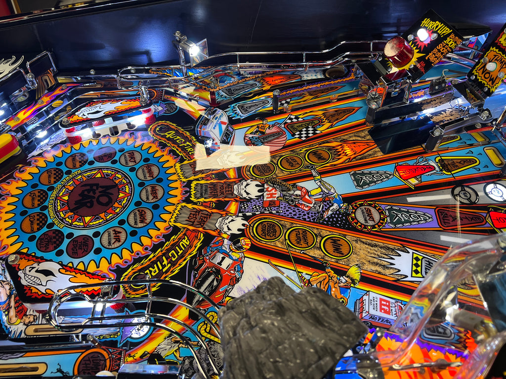 NO FEAR - HRA CHROME EDITION - 1995 Williams Pinball Machine - OVER-RESTORED - NEW CAB - NOS CLEARED PLAYFIELD - SUPER FUN GAME! WORKS 100%