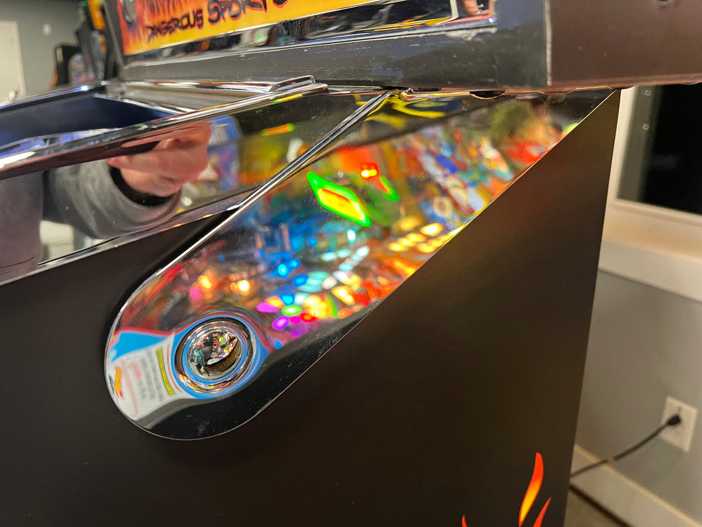 NO FEAR - HRA CHROME EDITION - 1995 Williams Pinball Machine - OVER-RESTORED - NEW CAB - NOS CLEARED PLAYFIELD - SUPER FUN GAME! WORKS 100%